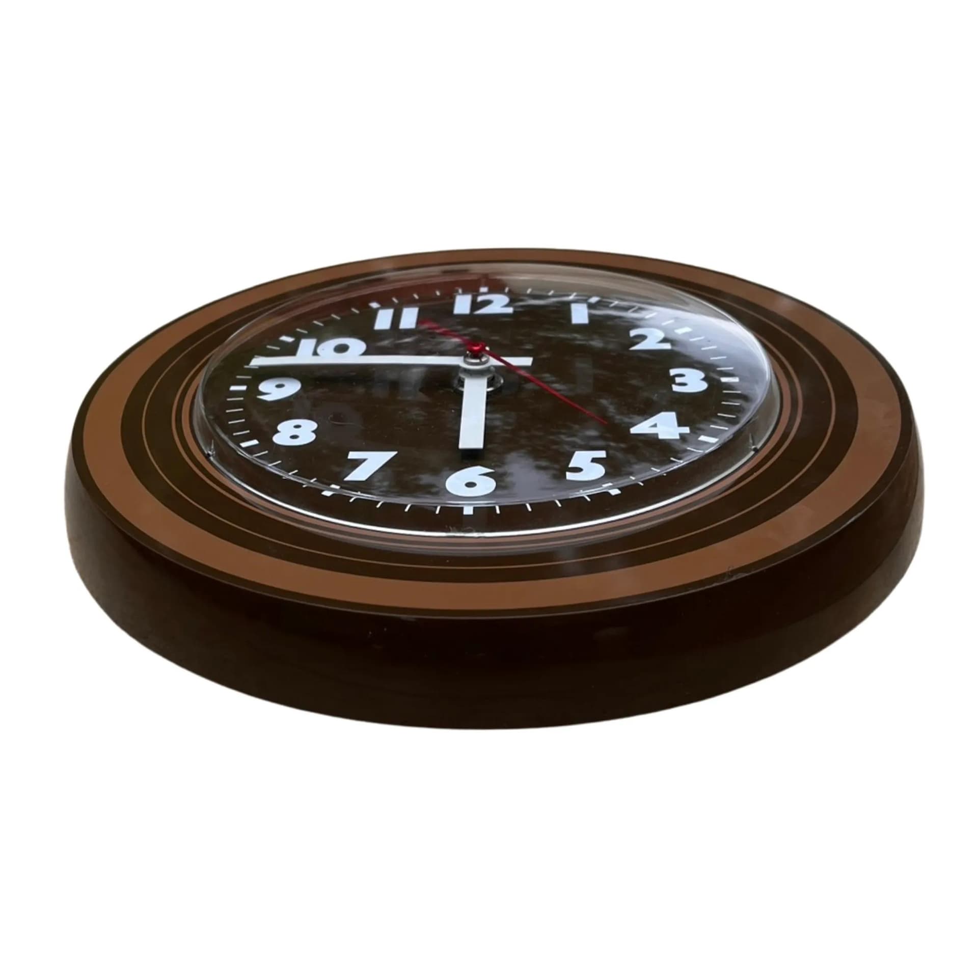 Zegar ścienny Opart Weimar, brązowy czarny biały, tworzywo sztuczne, Niemcy, lata 70. - 126382