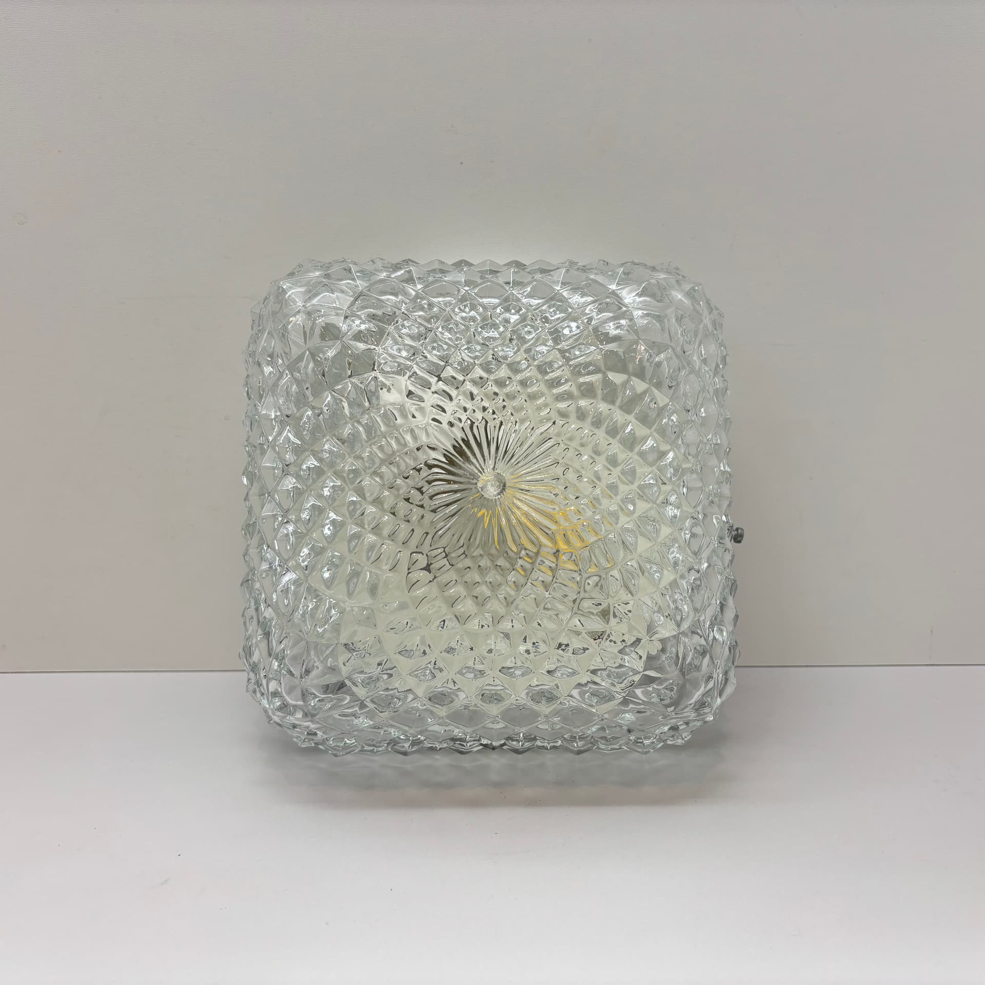 Kinkiet, transparent szkło, metal, Belgia, lata 90. - 125394