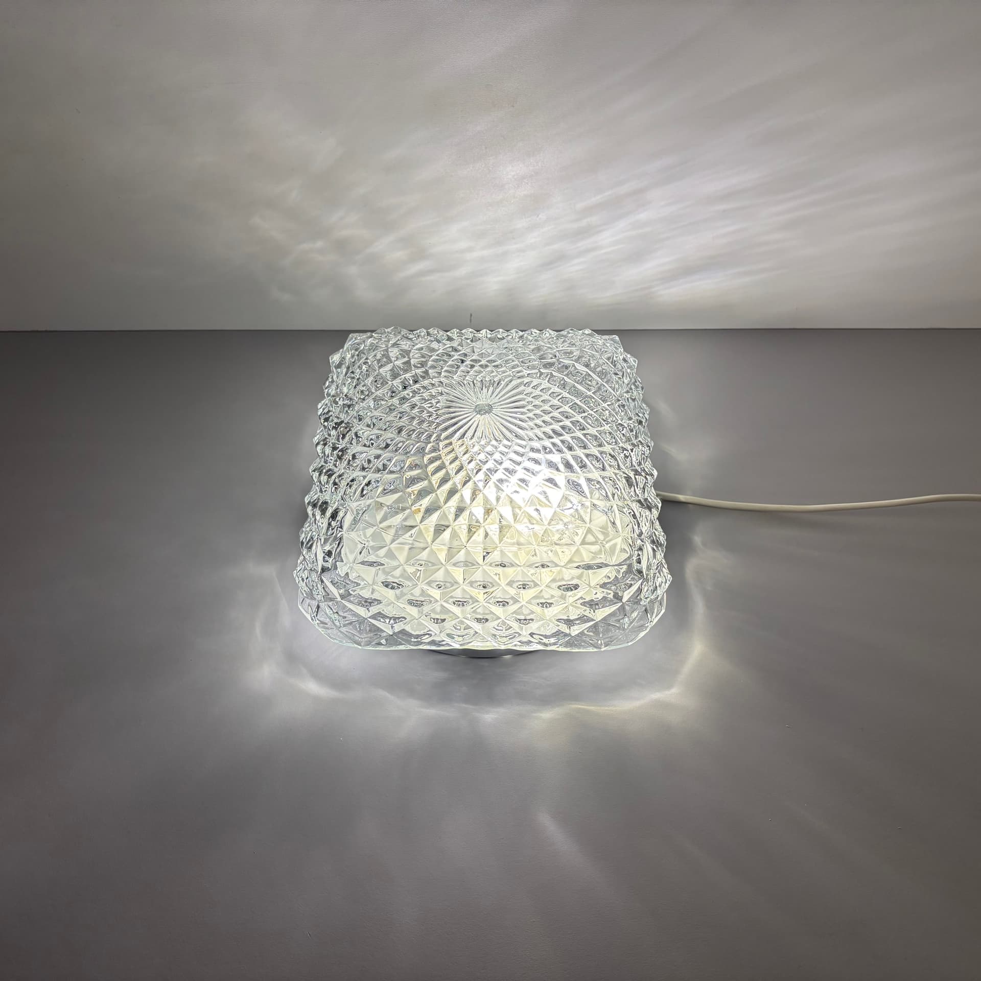 Kinkiet, transparent szkło, metal, Belgia, lata 90. - 125397