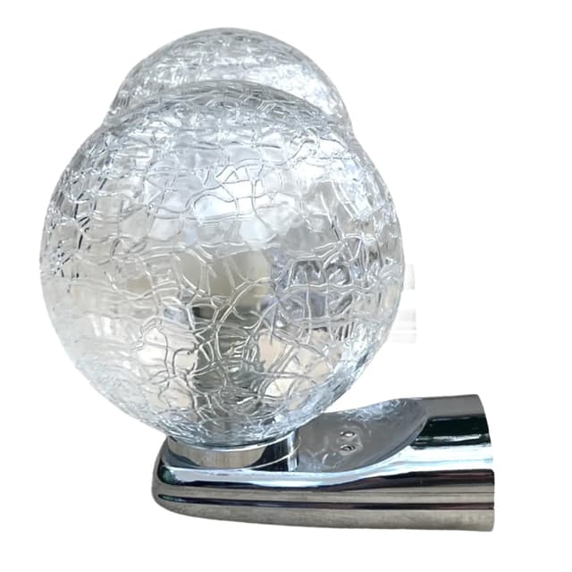 Para kinkietów DusselPlastic, szkło transparentne, Niemcy, lata 80. - WYMIARY