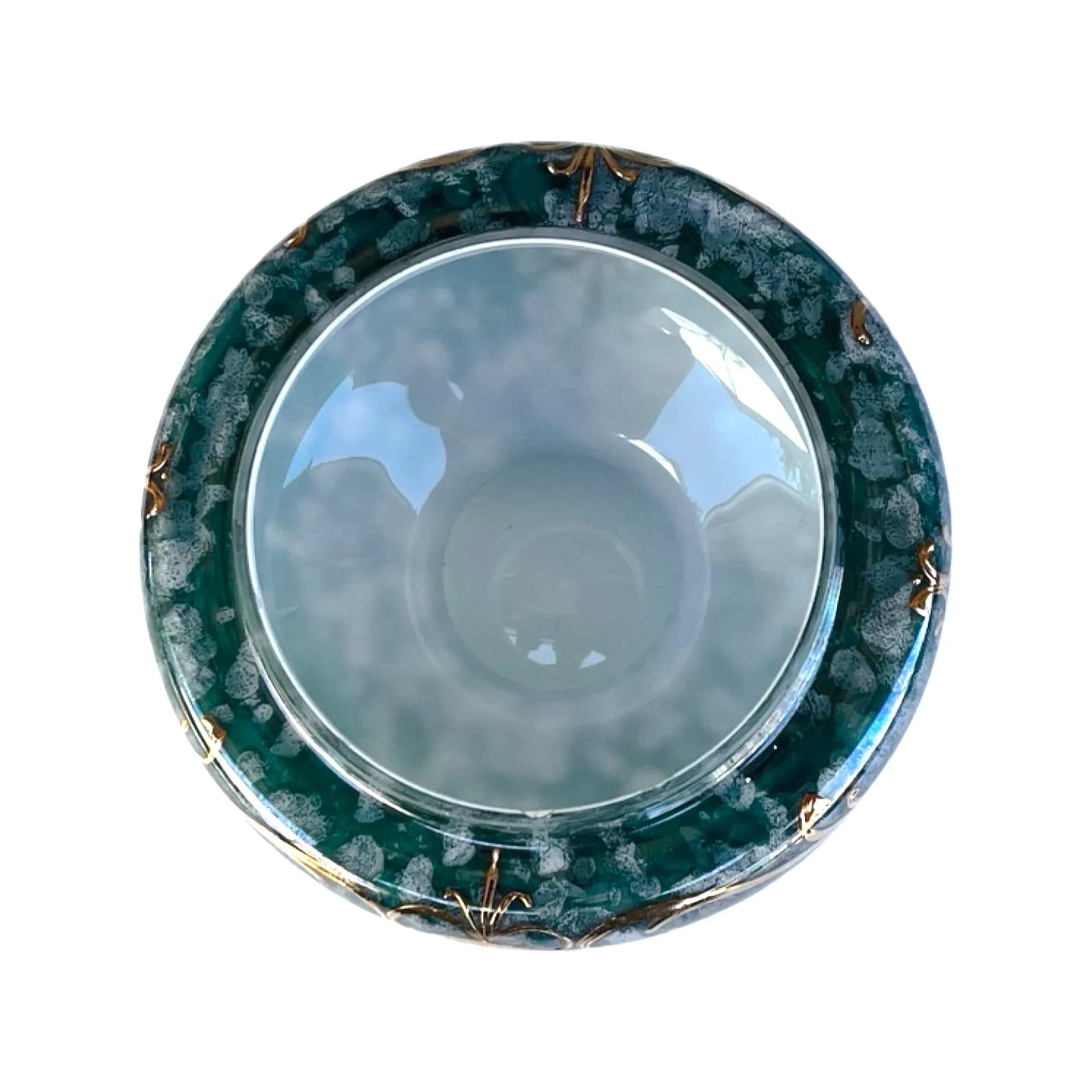 Wazon Hollywood Regency, zielony, szkło, Czechosłowacja, lata 70. - 126367