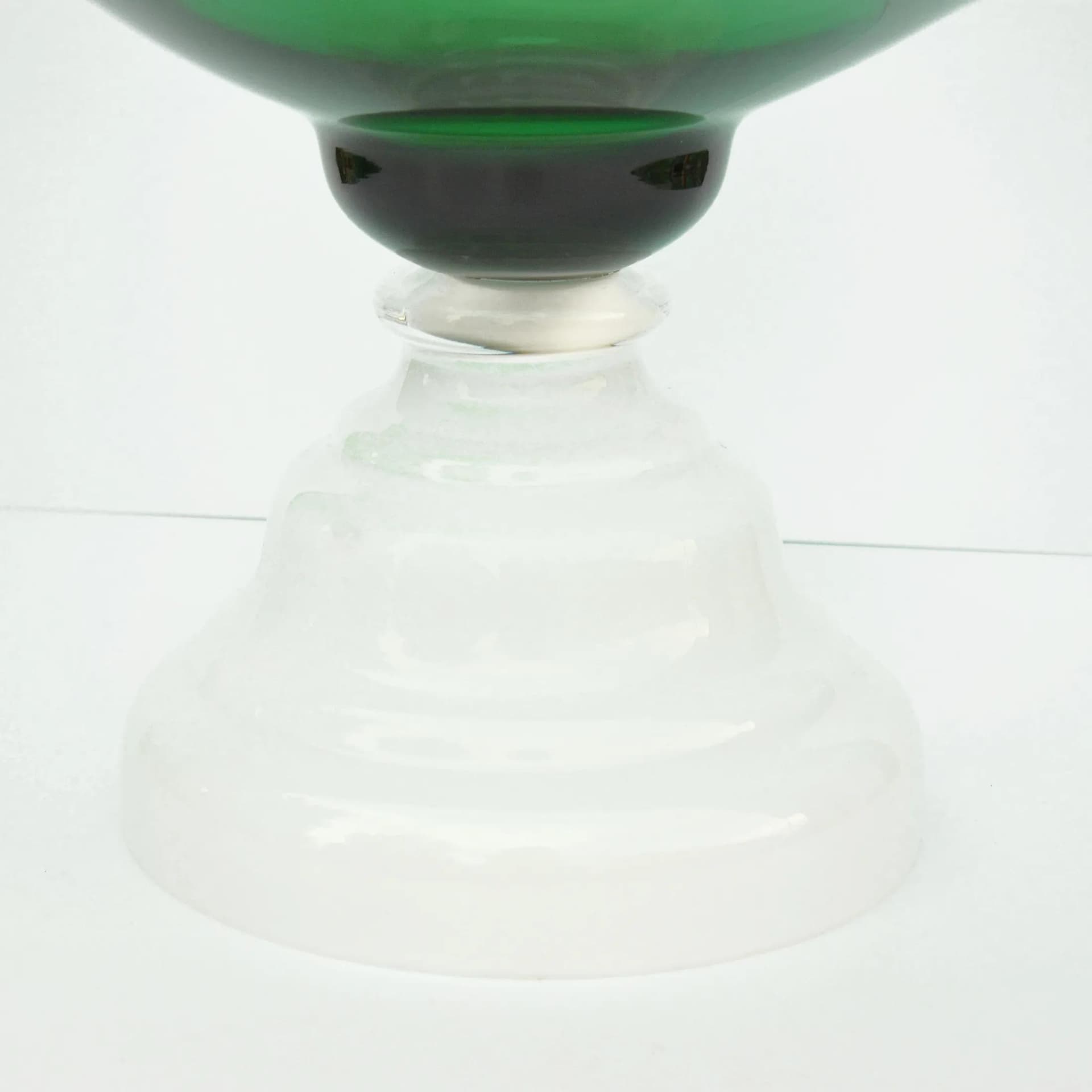 Bowl, white green, glass, Harrachov, Czechoslovakia, 1960s. - 126354