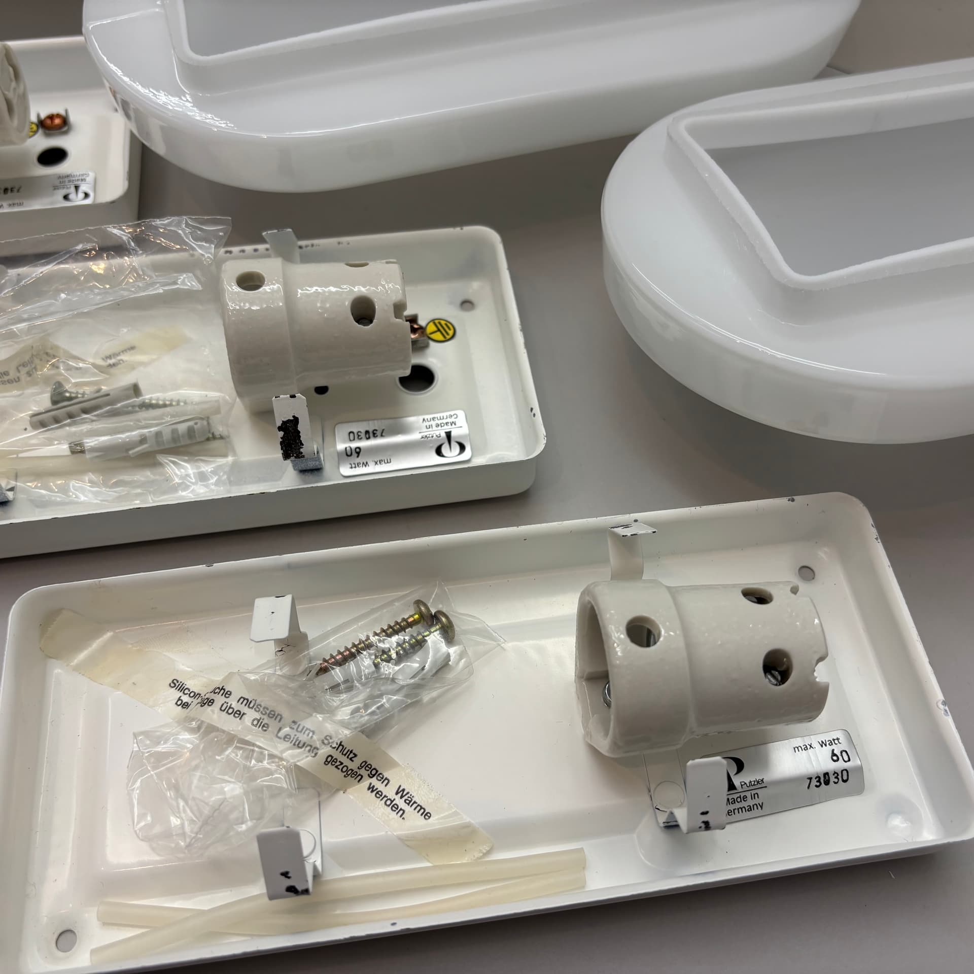 Set of wall sconces, white, Peill&Putzler, Germany, 1970s. - 125466