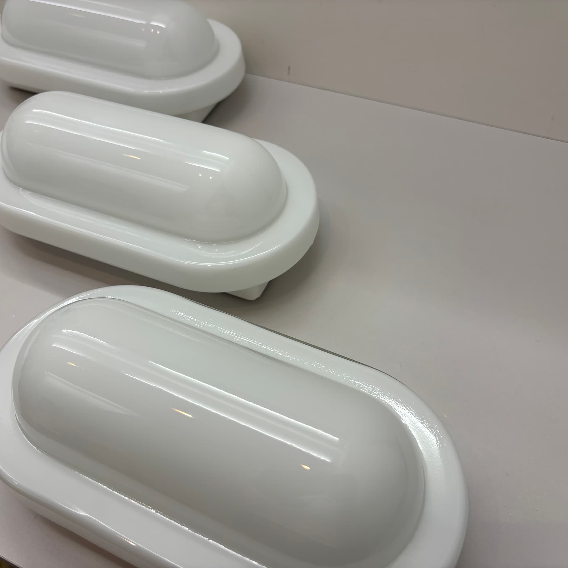 Set of wall sconces, white, Peill&Putzler, Germany, 1970s. - 125456