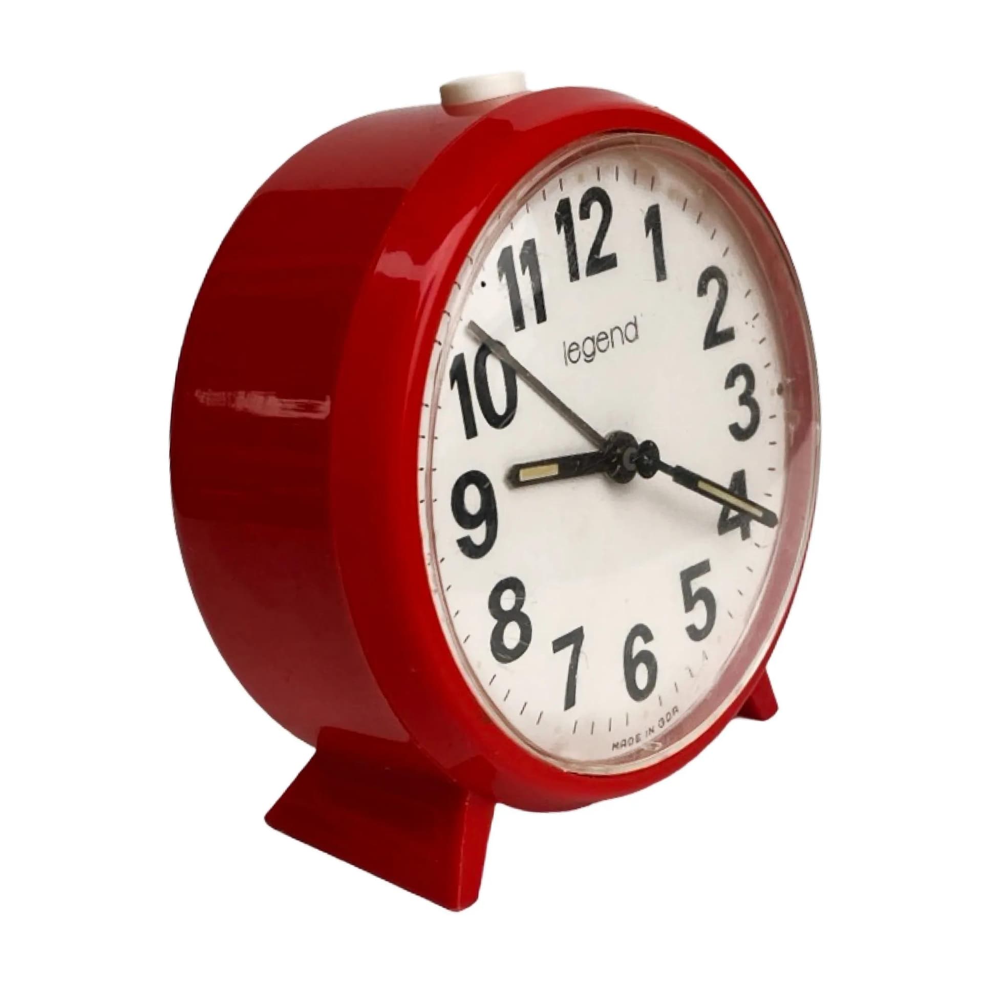 Budzik Legend, czerwony, plastik, VEB Uhrenwerke Ruhla, Niemcy, lata 70. - 126323