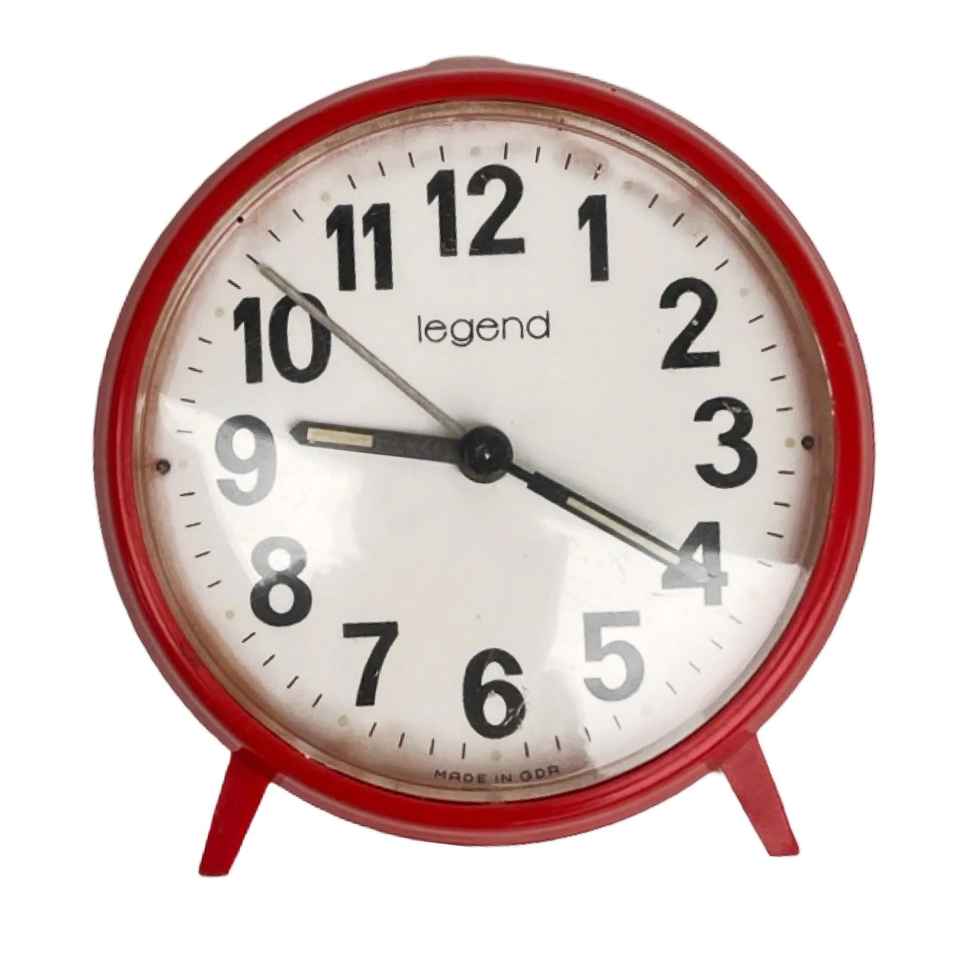 Budzik Legend, czerwony, plastik, VEB Uhrenwerke Ruhla, Niemcy, lata 70. - 126326
