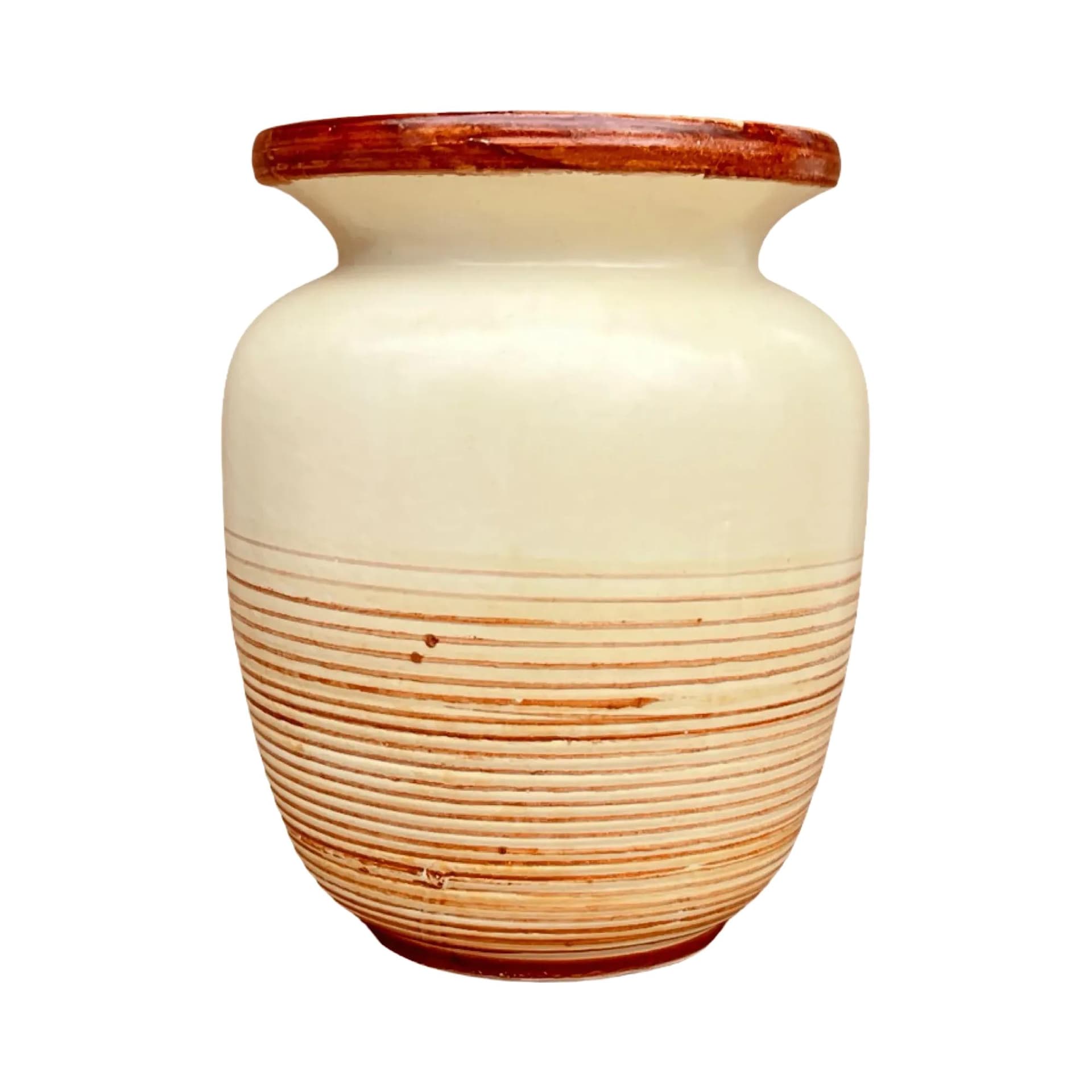 Wazon, brązowy beżowy, ceramika, Niemcy, lata 50.