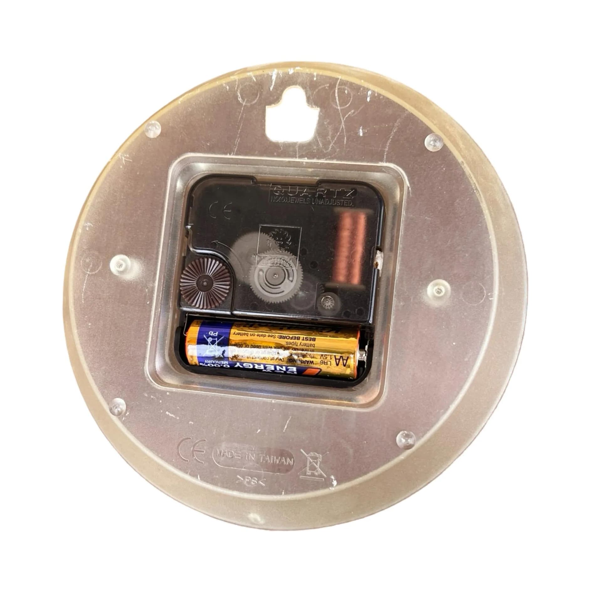 Zegar ścienny, brązowy, drewno, metal, Mebus, Niemcy, lata 90. - 126236