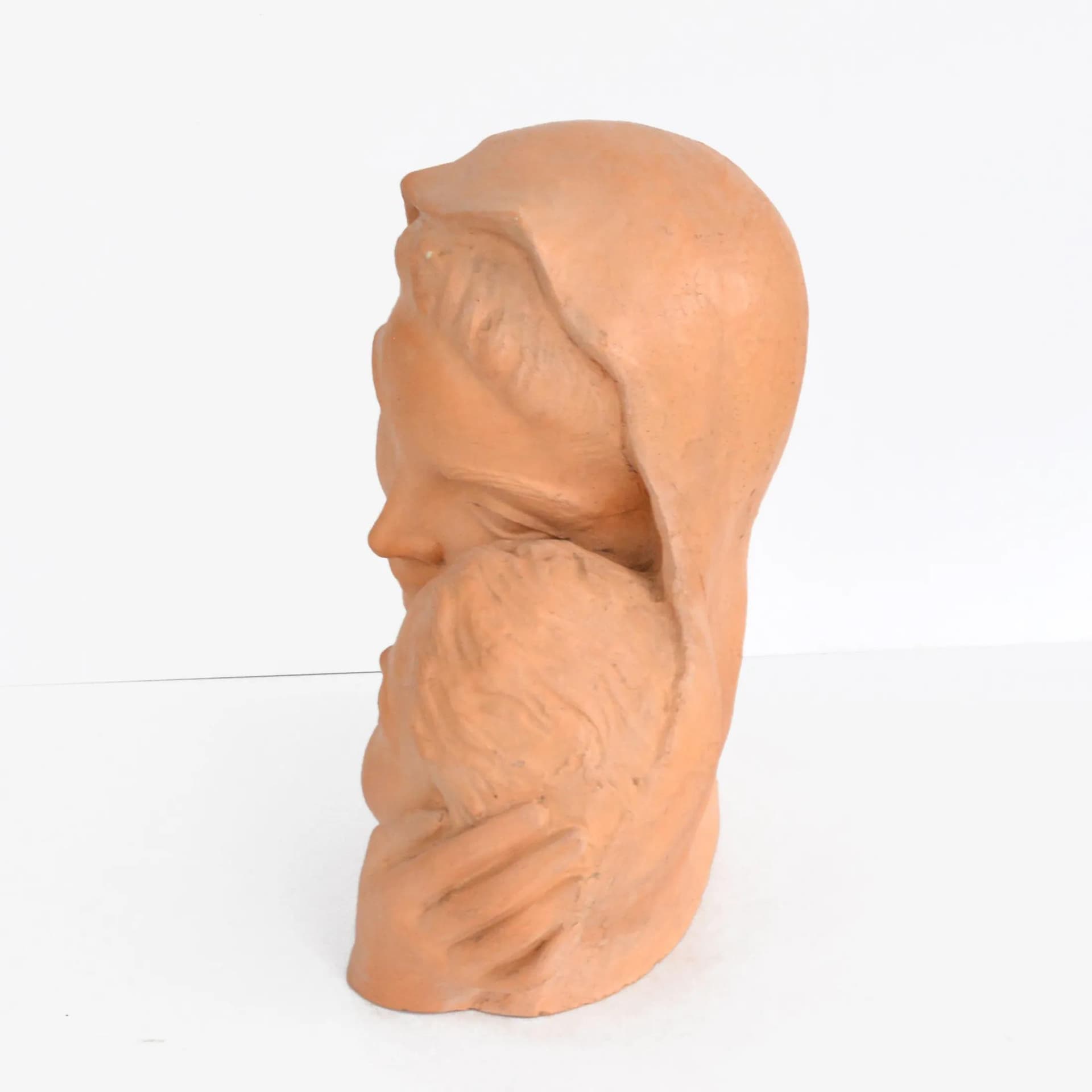 Popiersie Maryi z Dzieciątkiem, brązowy jasny, ceramika, art. K. Havlíček, Czechy, lata 40. - 126211