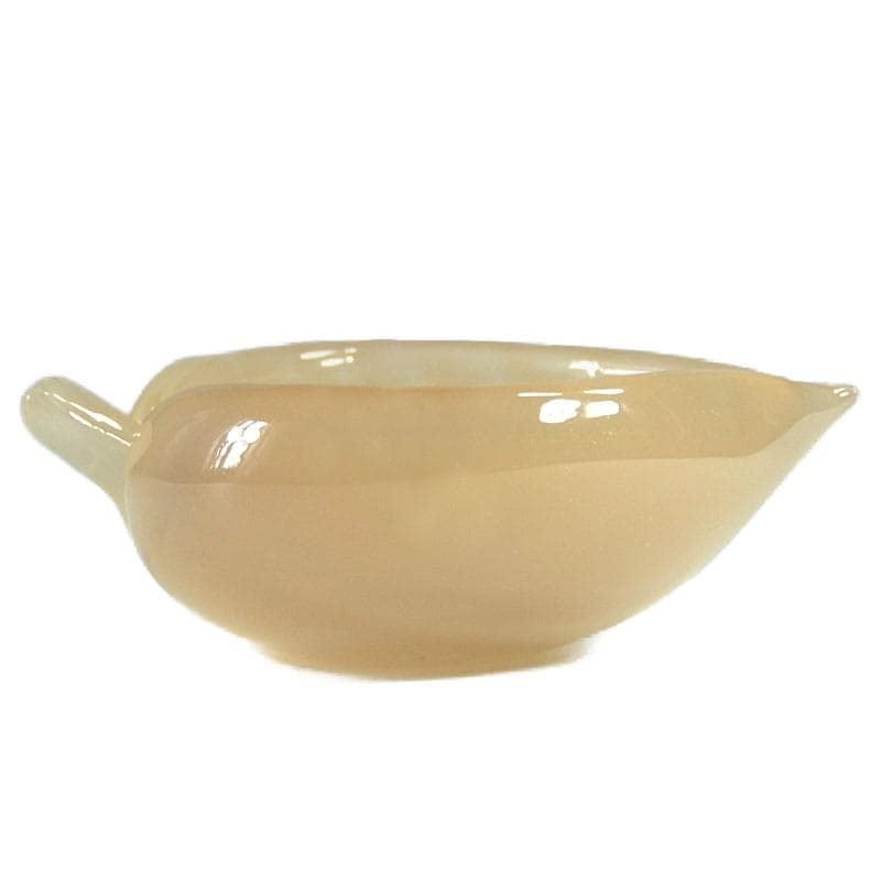 Beige Leaf-Shaped Dish, Fratelli Ferro Opaline Murano, Italy, 1960s - 8491