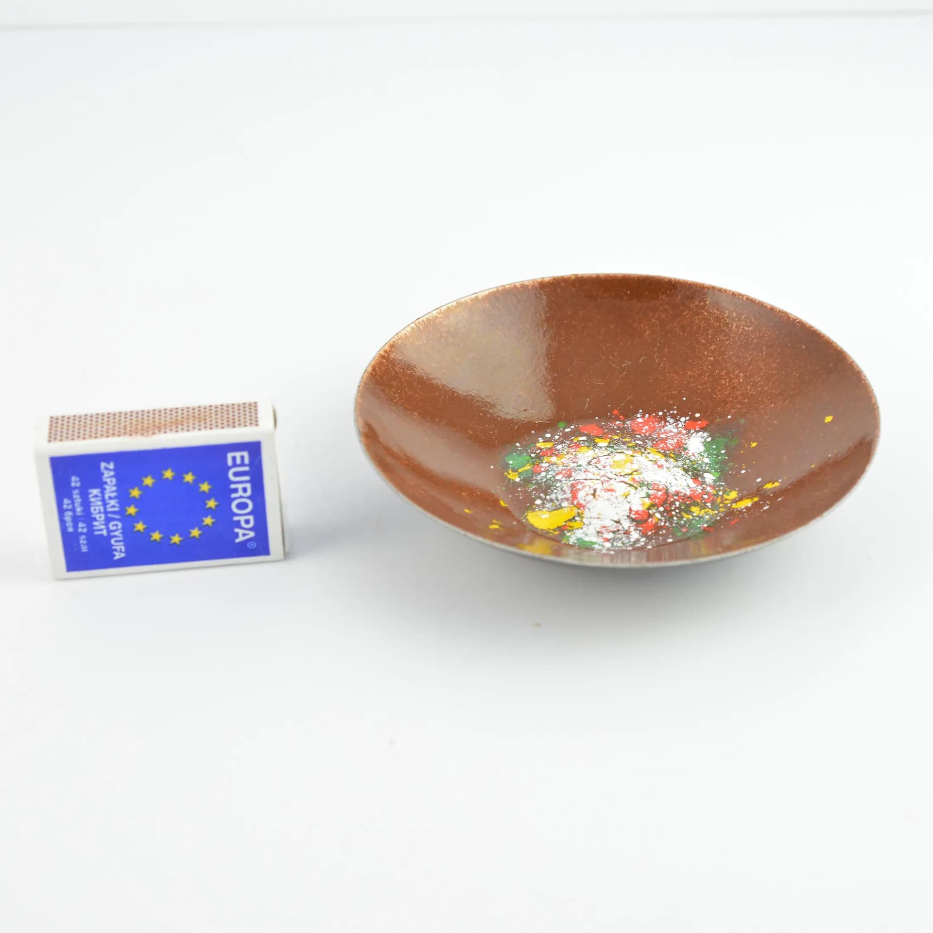 Decorative bowl, multicolor enamel, copper, Germany, 1960s - 126195
