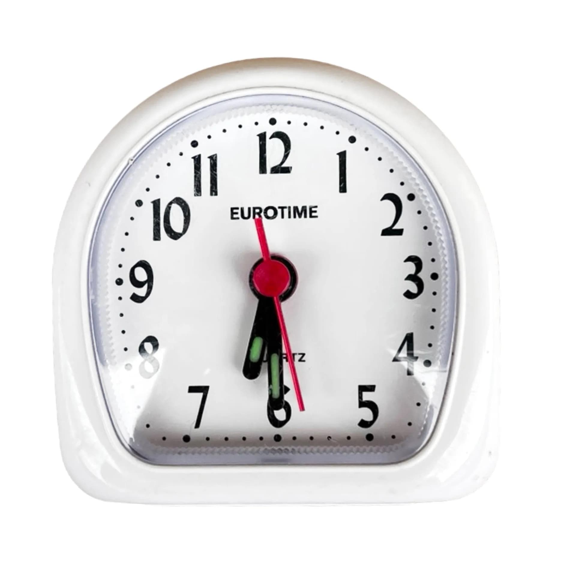 Budzik Eurotime, biały, plastik, Niemcy, lata 80. - 126101