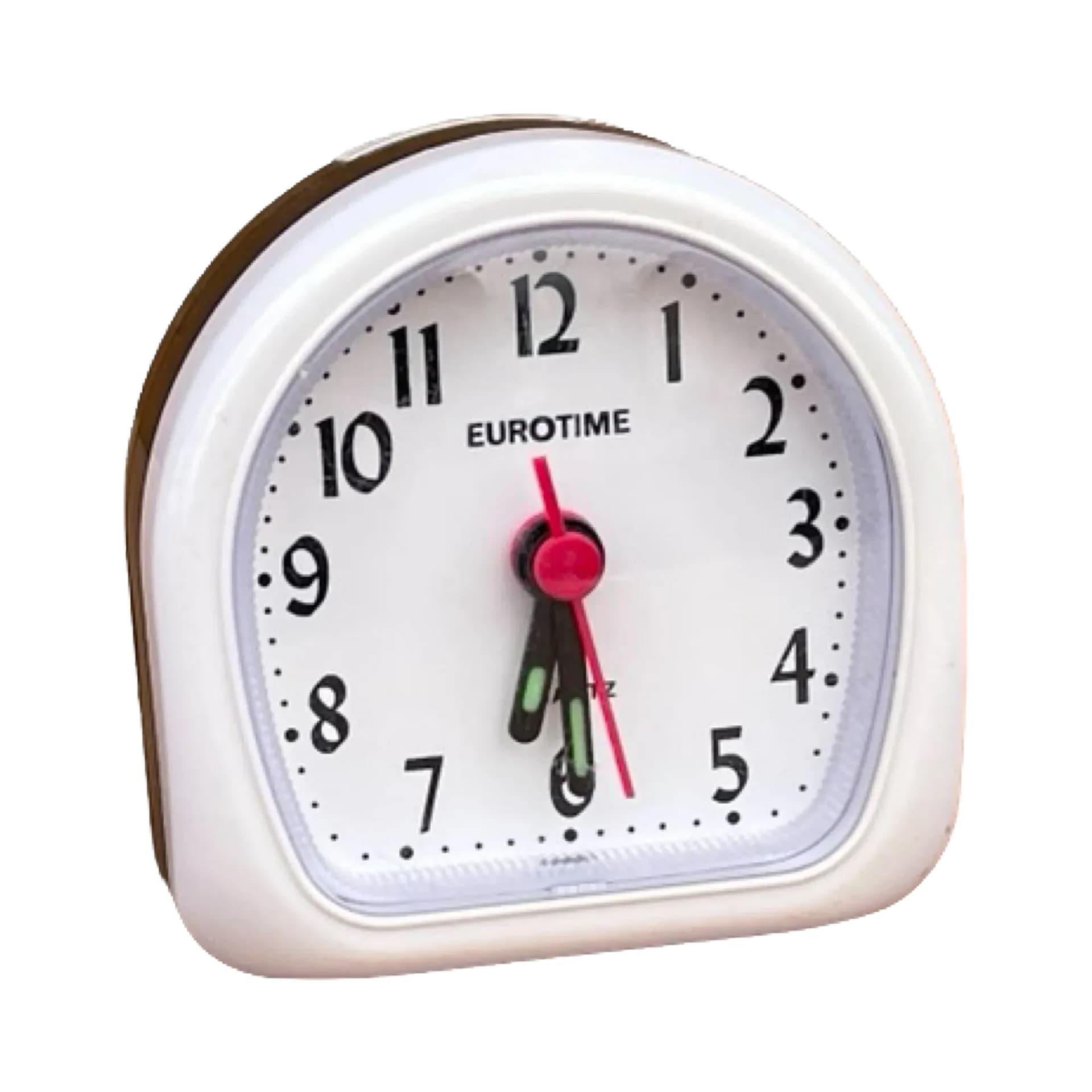 Budzik Eurotime, biały, plastik, Niemcy, lata 80.