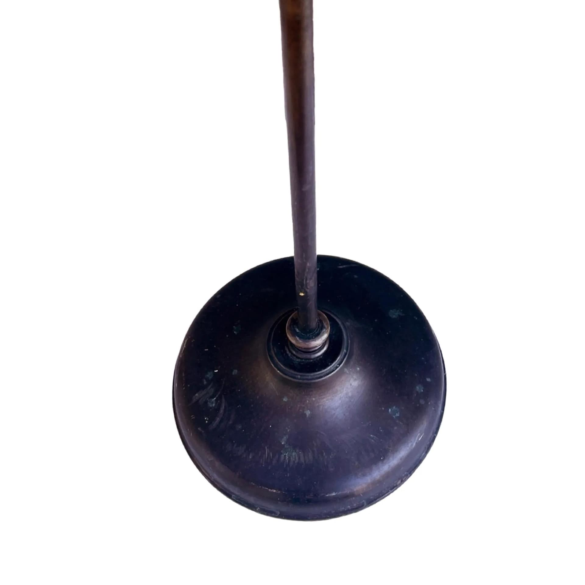 Lampa stołowa Art Deco, mosiądz ciemny brąz, szkło białe, Niemcy, lata 30. - 126092