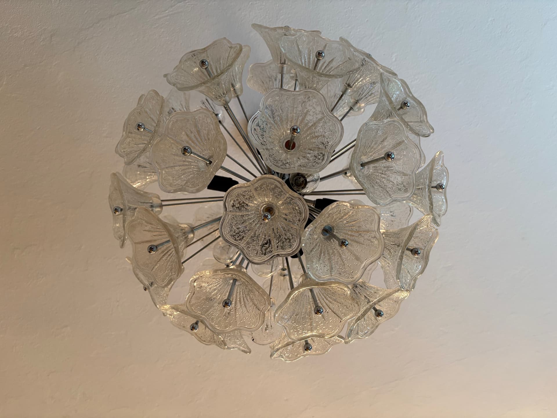 Żyrandol, szkło transparentne, proj. P. Venini, VeArt, Włochy, lata 60. - 125890