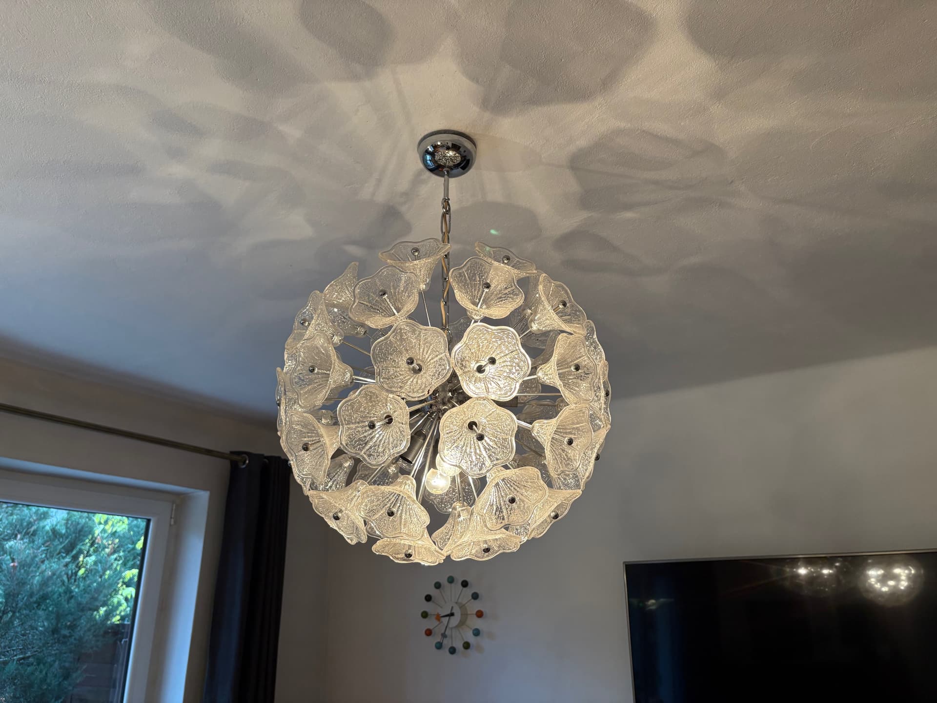 Żyrandol, szkło transparentne, proj. P. Venini, VeArt, Włochy, lata 60. - 125885