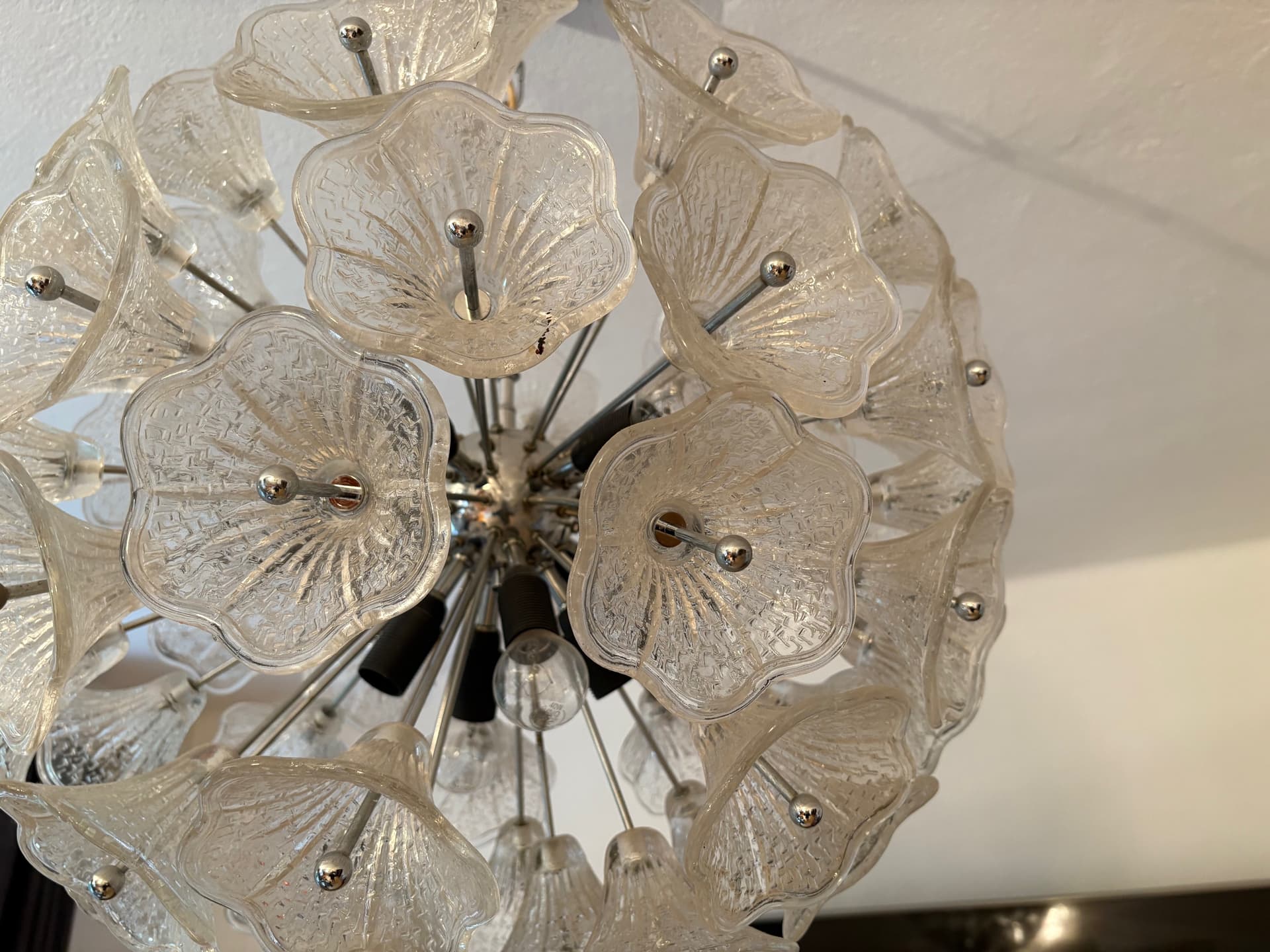 Żyrandol, szkło transparentne, proj. P. Venini, VeArt, Włochy, lata 60. - 125888