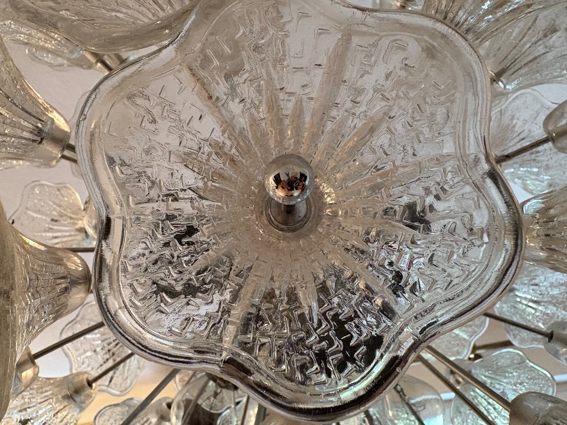 Żyrandol, szkło transparentne, proj. P. Venini, VeArt, Włochy, lata 60. - 125889