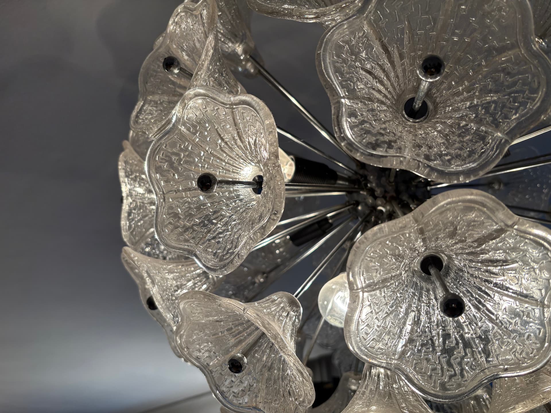 Żyrandol, szkło transparentne, proj. P. Venini, VeArt, Włochy, lata 60. - 125893