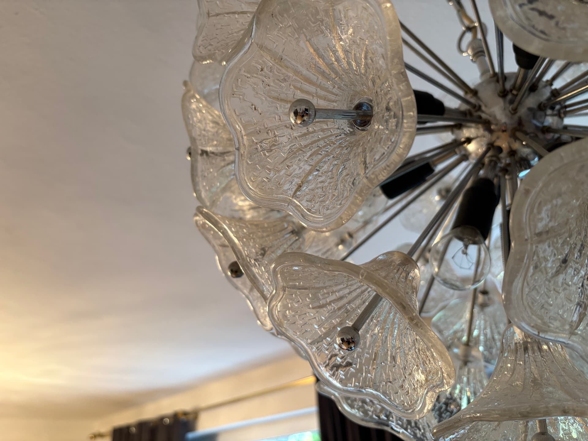 Żyrandol, szkło transparentne, proj. P. Venini, VeArt, Włochy, lata 60. - 125891