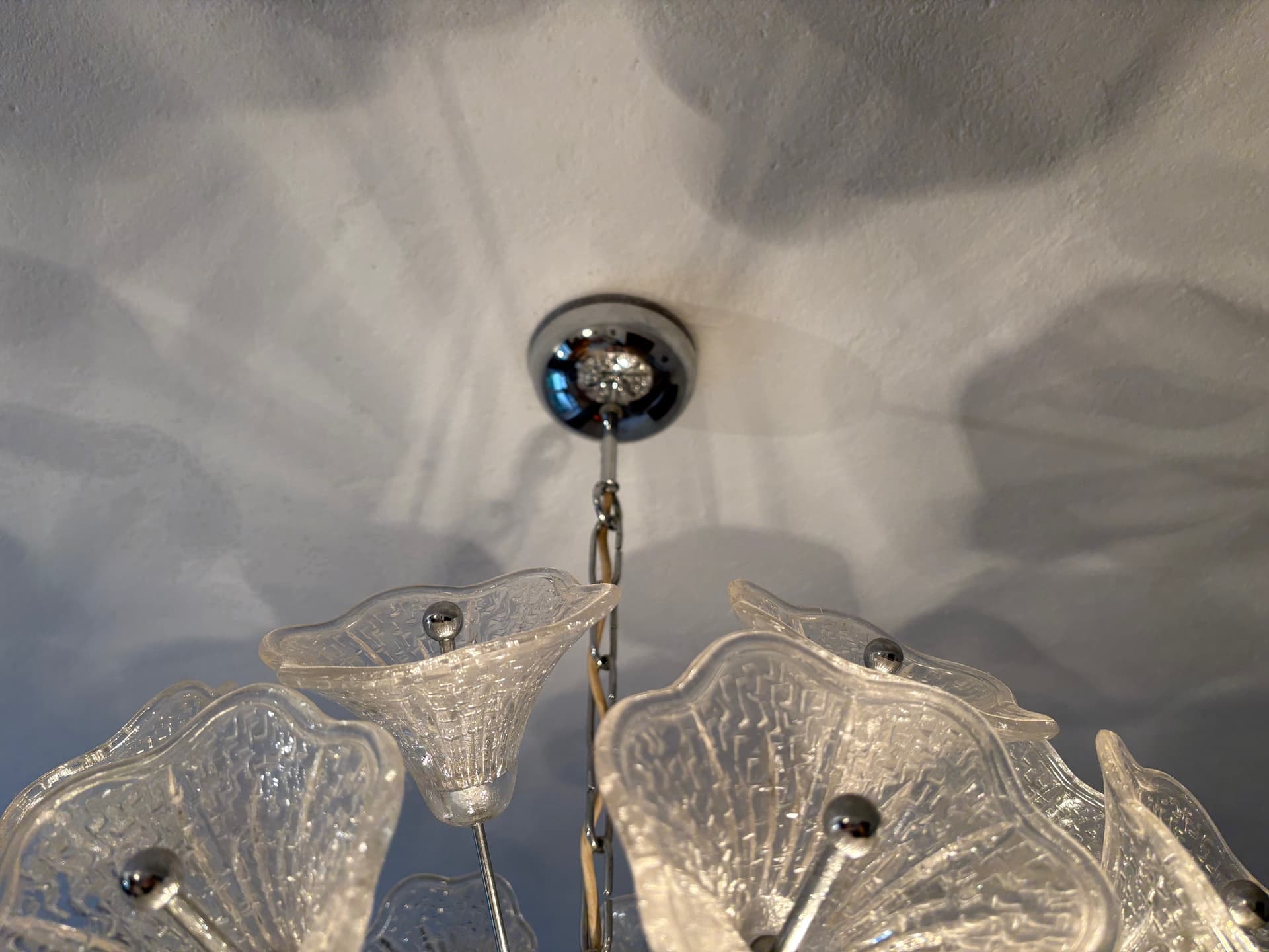 Żyrandol, szkło transparentne, proj. P. Venini, VeArt, Włochy, lata 60. - 125894