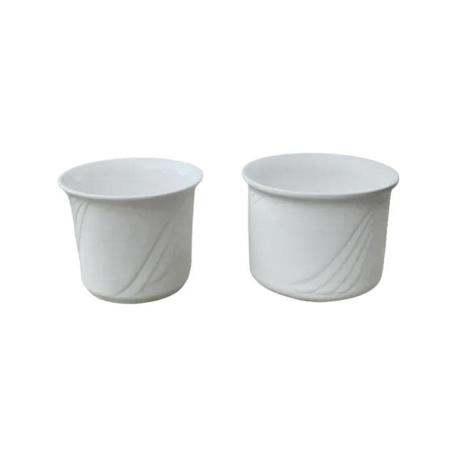 Pair of ceramic cachepots, white, Duemler & Breiden, Germany, 1970s. - DIMENSION
