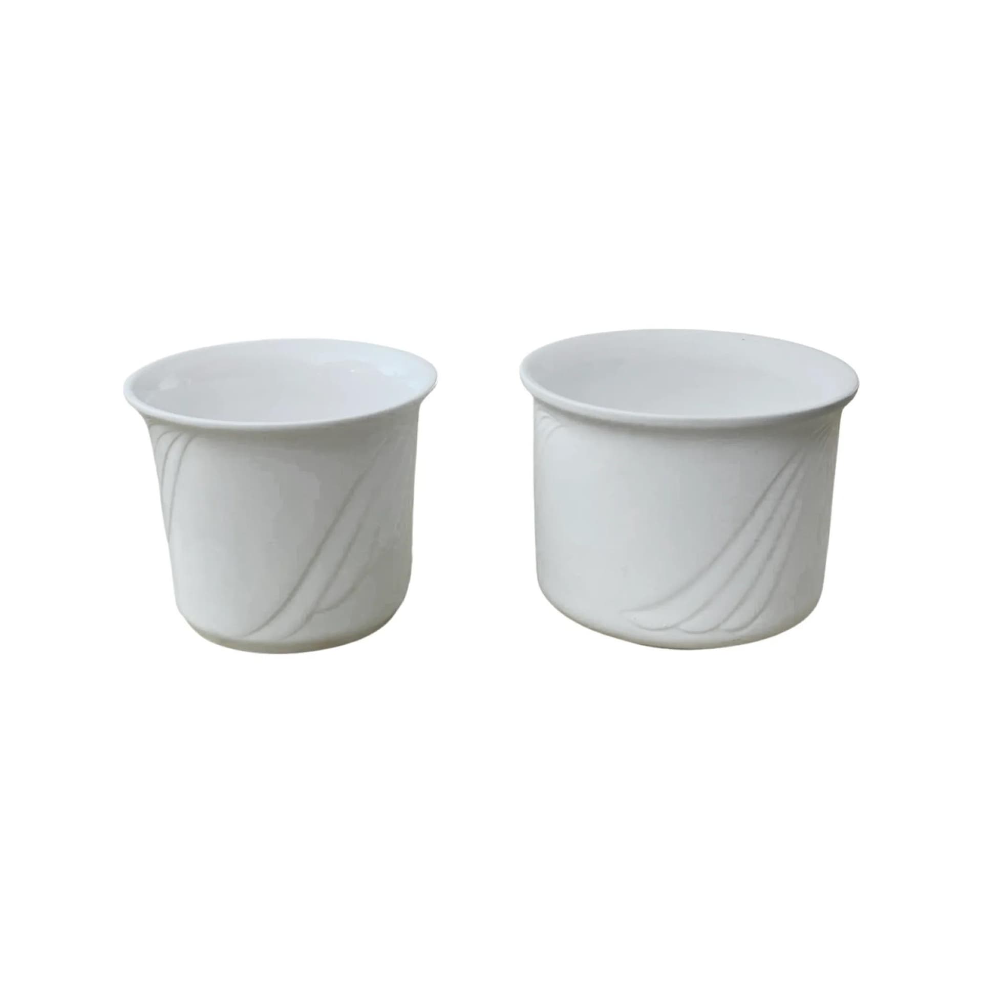 Pair of ceramic cachepots, white, Duemler & Breiden, Germany, 1970s. - 126071