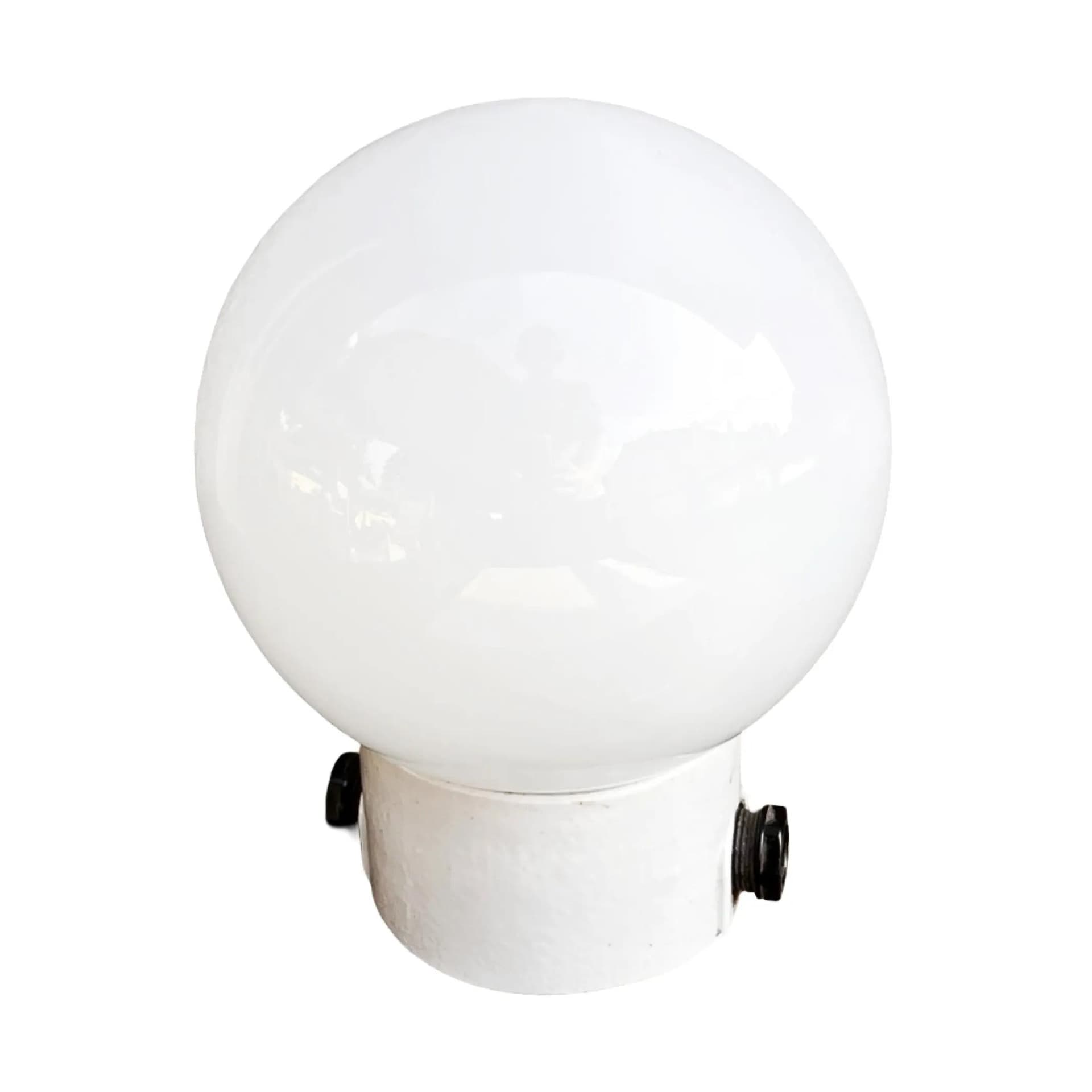 Kinkiet industrialny, biały, szkło porcelana, FOTON, Polska, lata 60. - 126059