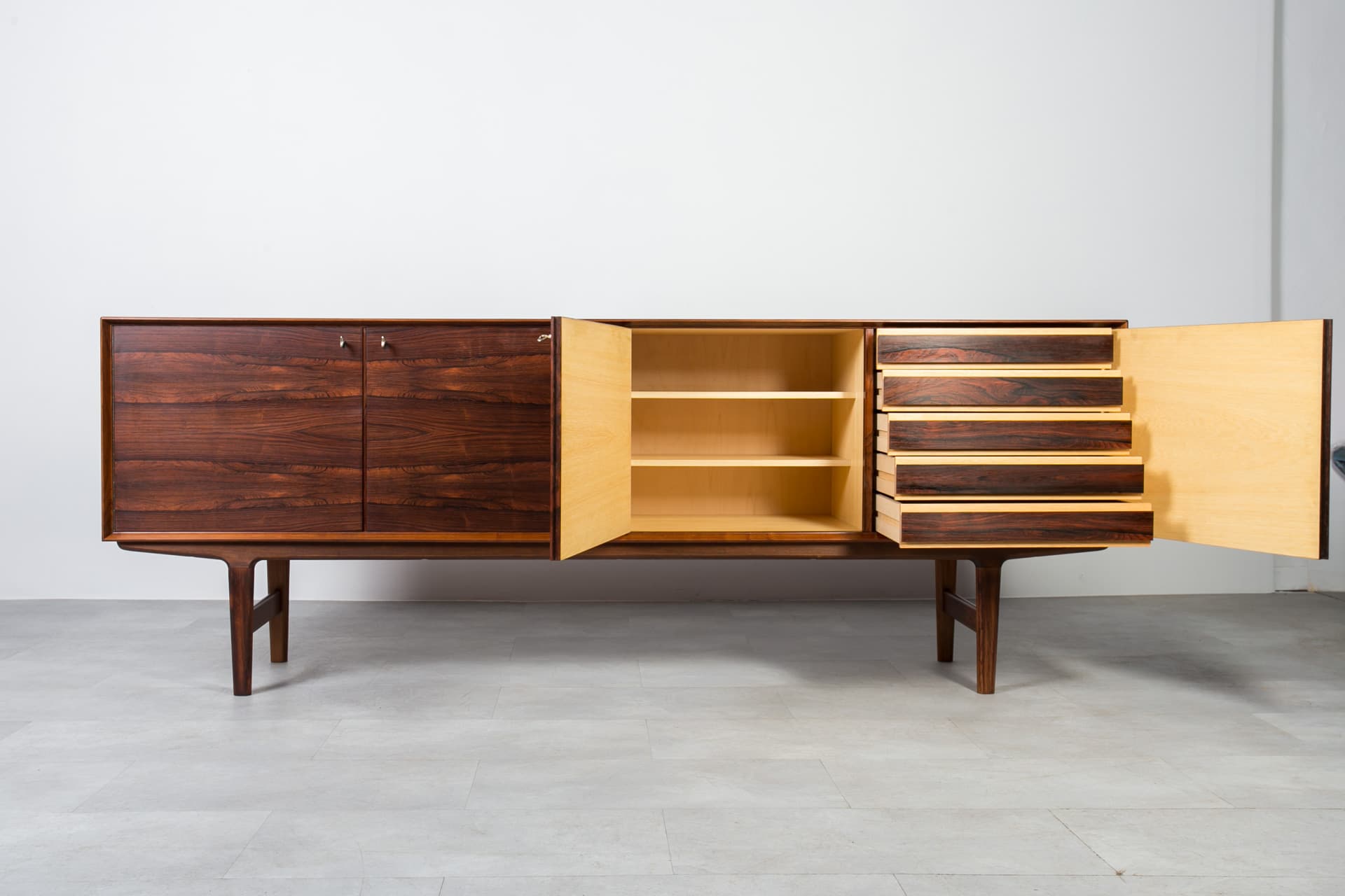 Sideboard Hertug, brown rosewood, by T. Afdal, Bruksbo, Norway, 1960s. - 8439