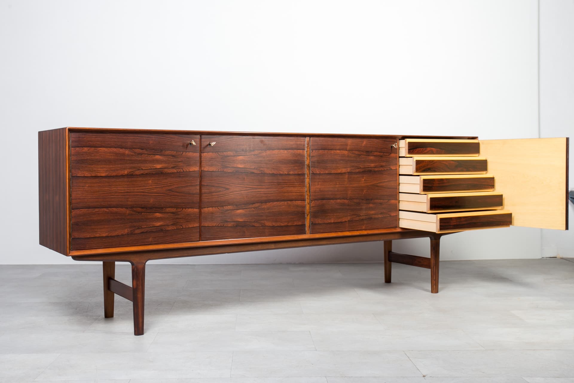 Sideboard Hertug, brown rosewood, by T. Afdal, Bruksbo, Norway, 1960s. - 8434