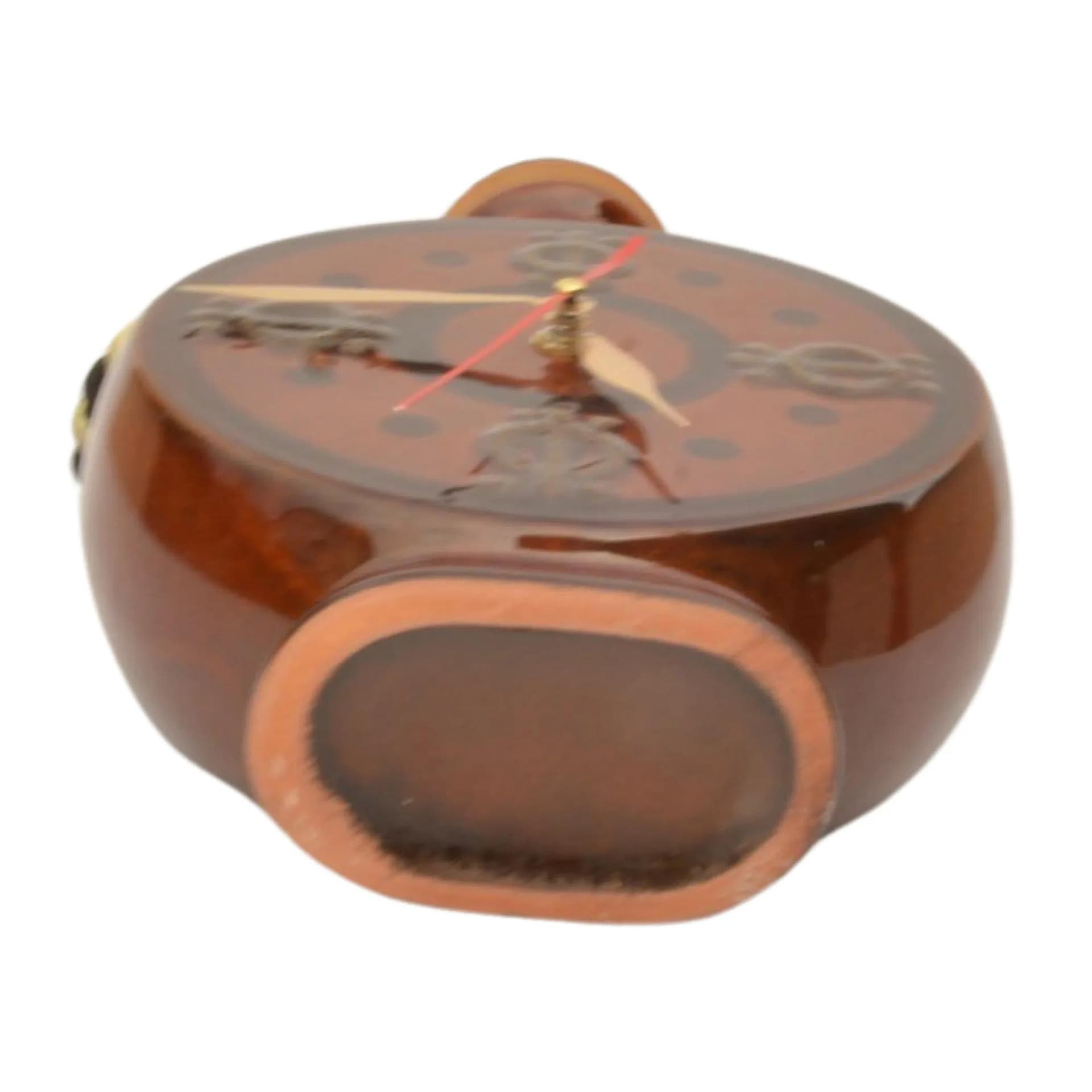 Zegar ścienny bukłak, brązowy, porcelana, UPG Halle, Niemcy, lata 70. - 126020