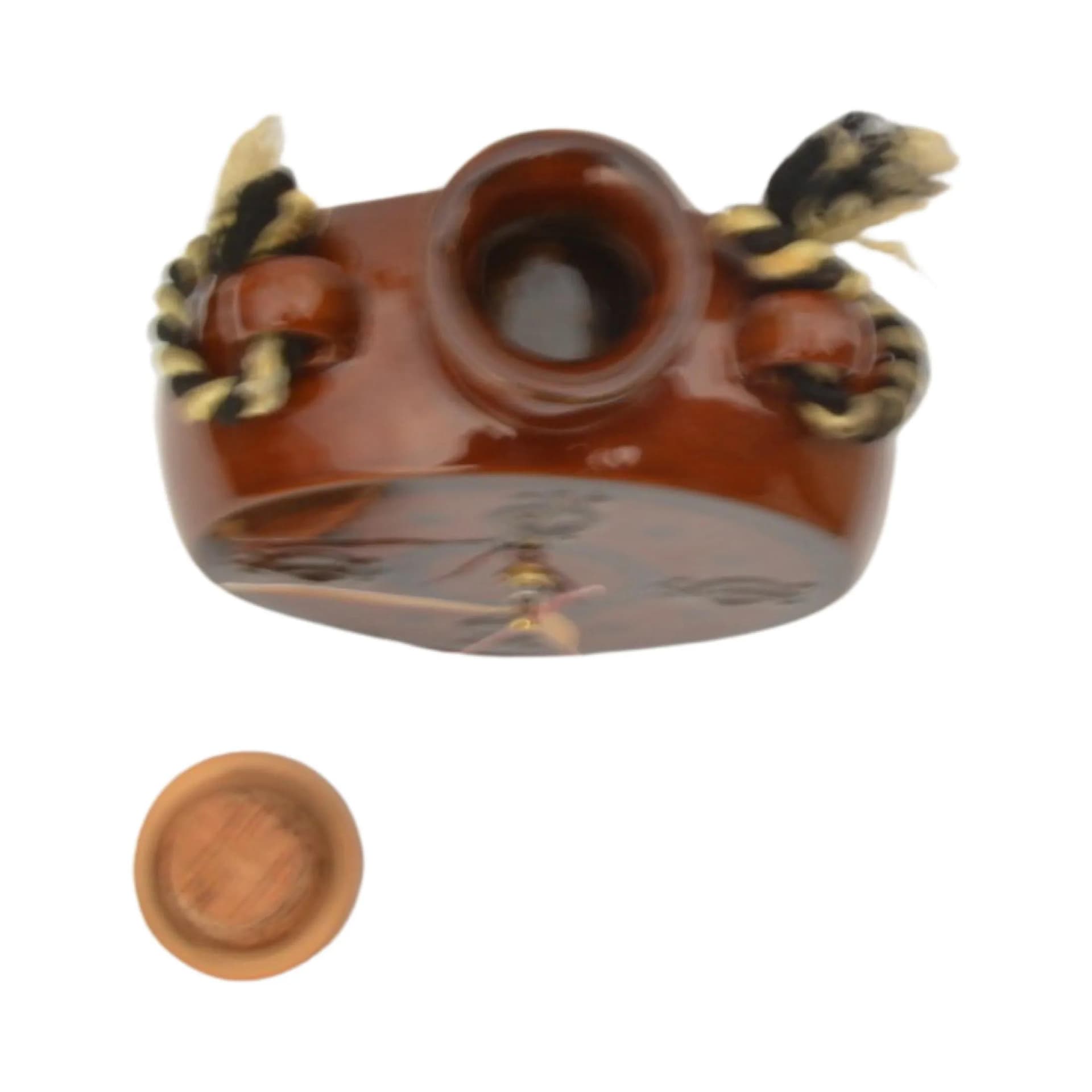 Zegar ścienny bukłak, brązowy, porcelana, UPG Halle, Niemcy, lata 70. - 126027