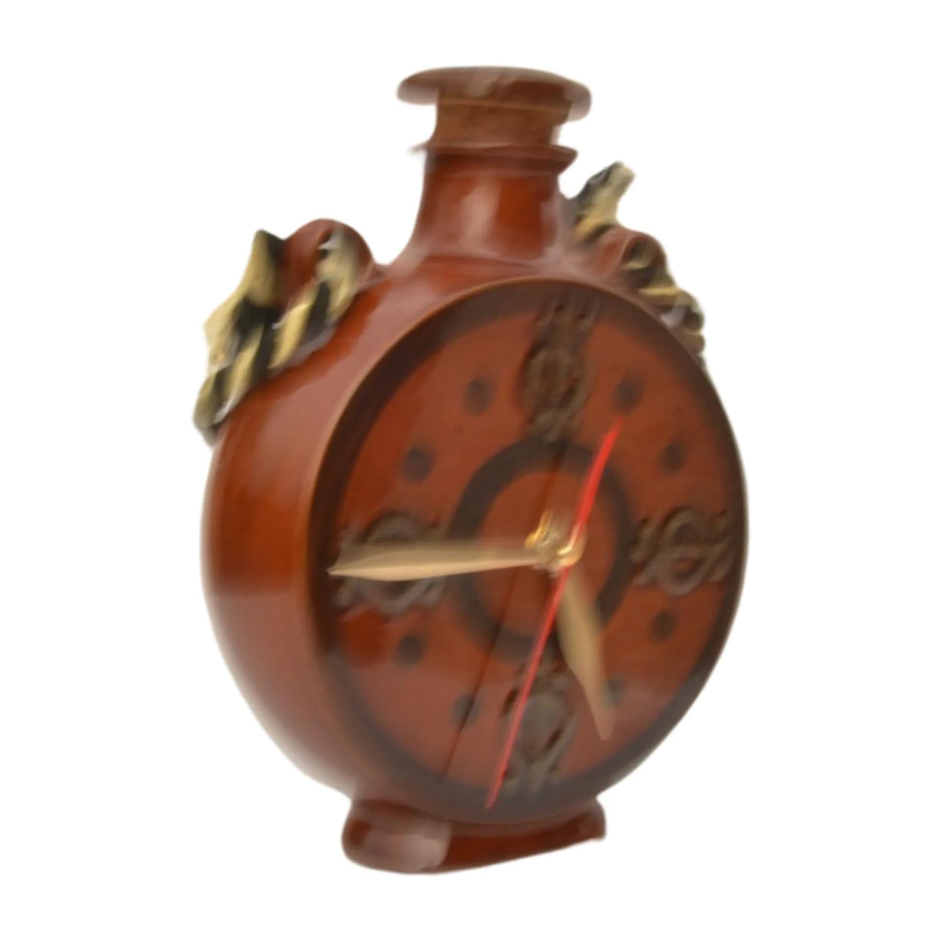 Zegar ścienny bukłak, brązowy, porcelana, UPG Halle, Niemcy, lata 70. - 126025