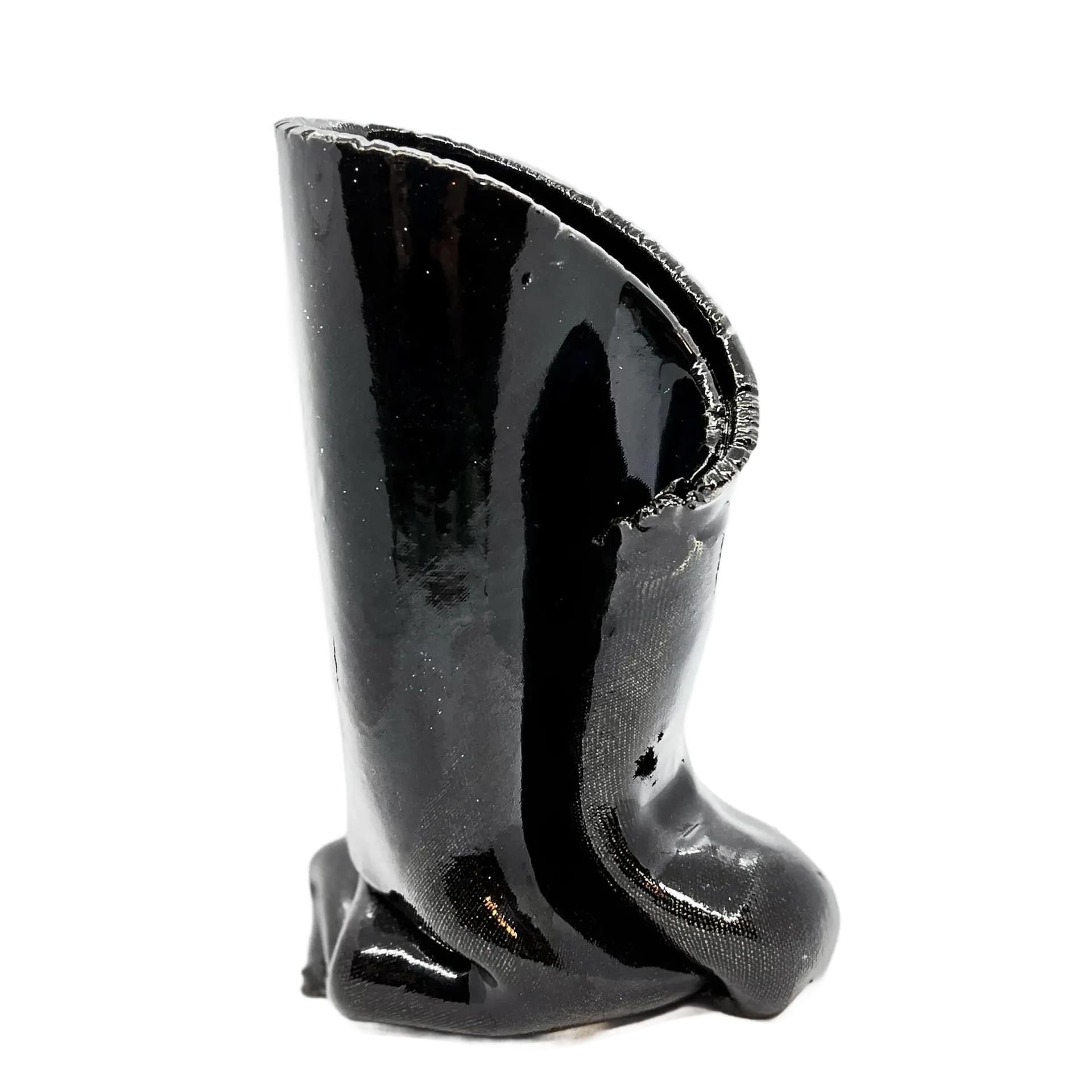 Wazon Lorenzo, czarny, ceramika, Lorenzo, Włochy, lata 70.