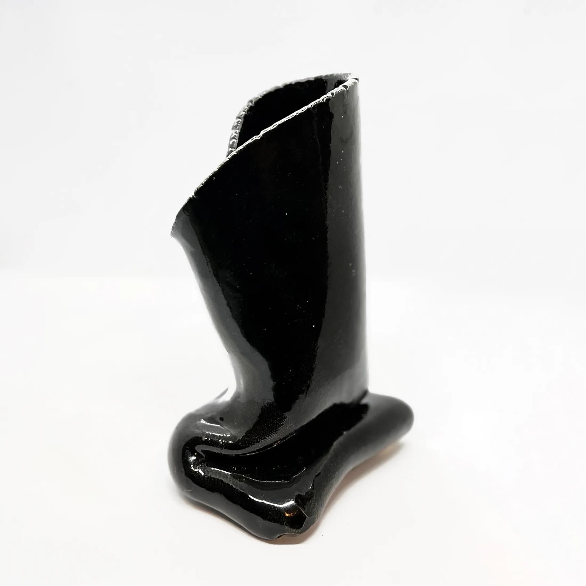 Wazon Lorenzo, czarny, ceramika, Lorenzo, Włochy, lata 70. - 126011