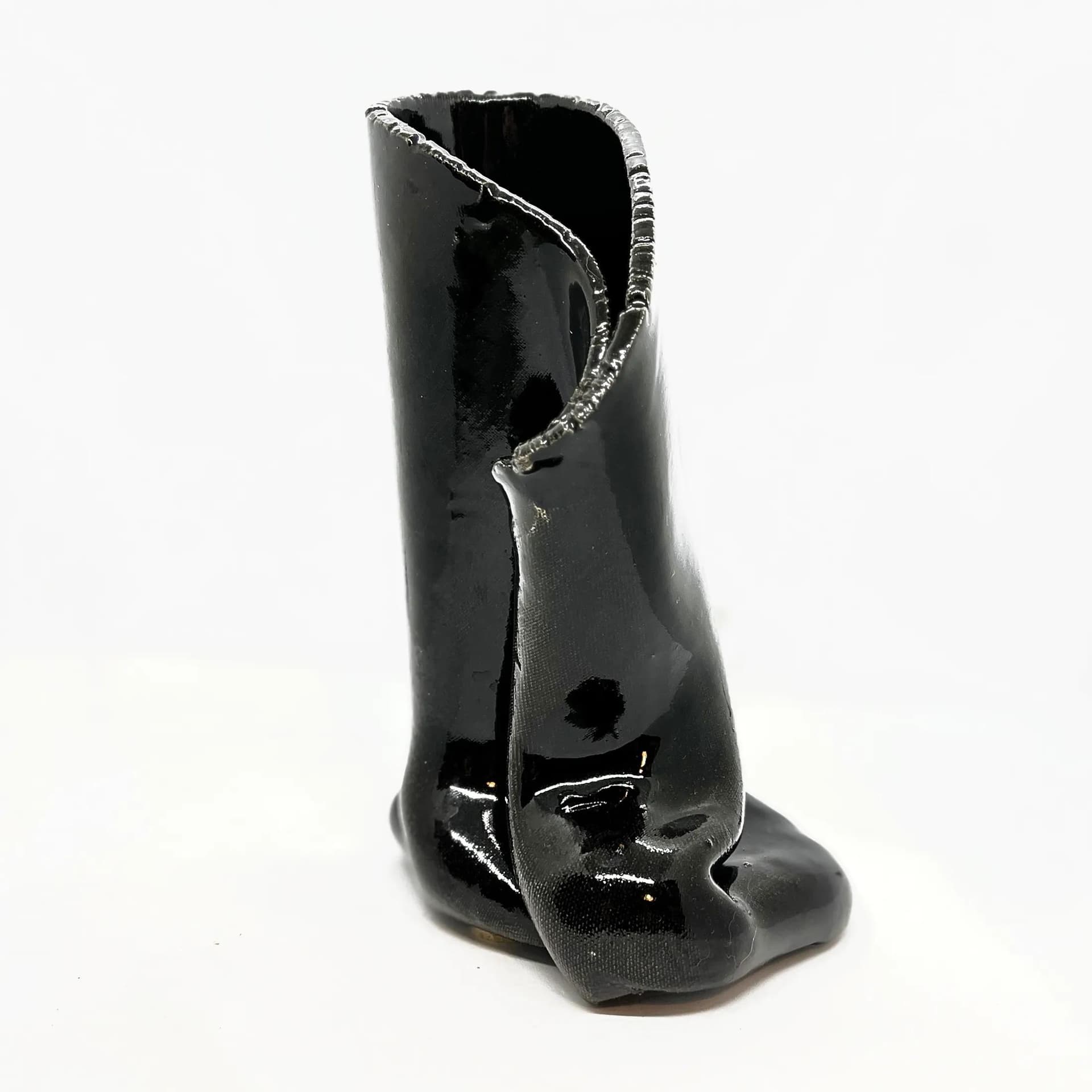 Wazon Lorenzo, czarny, ceramika, Lorenzo, Włochy, lata 70. - 126012