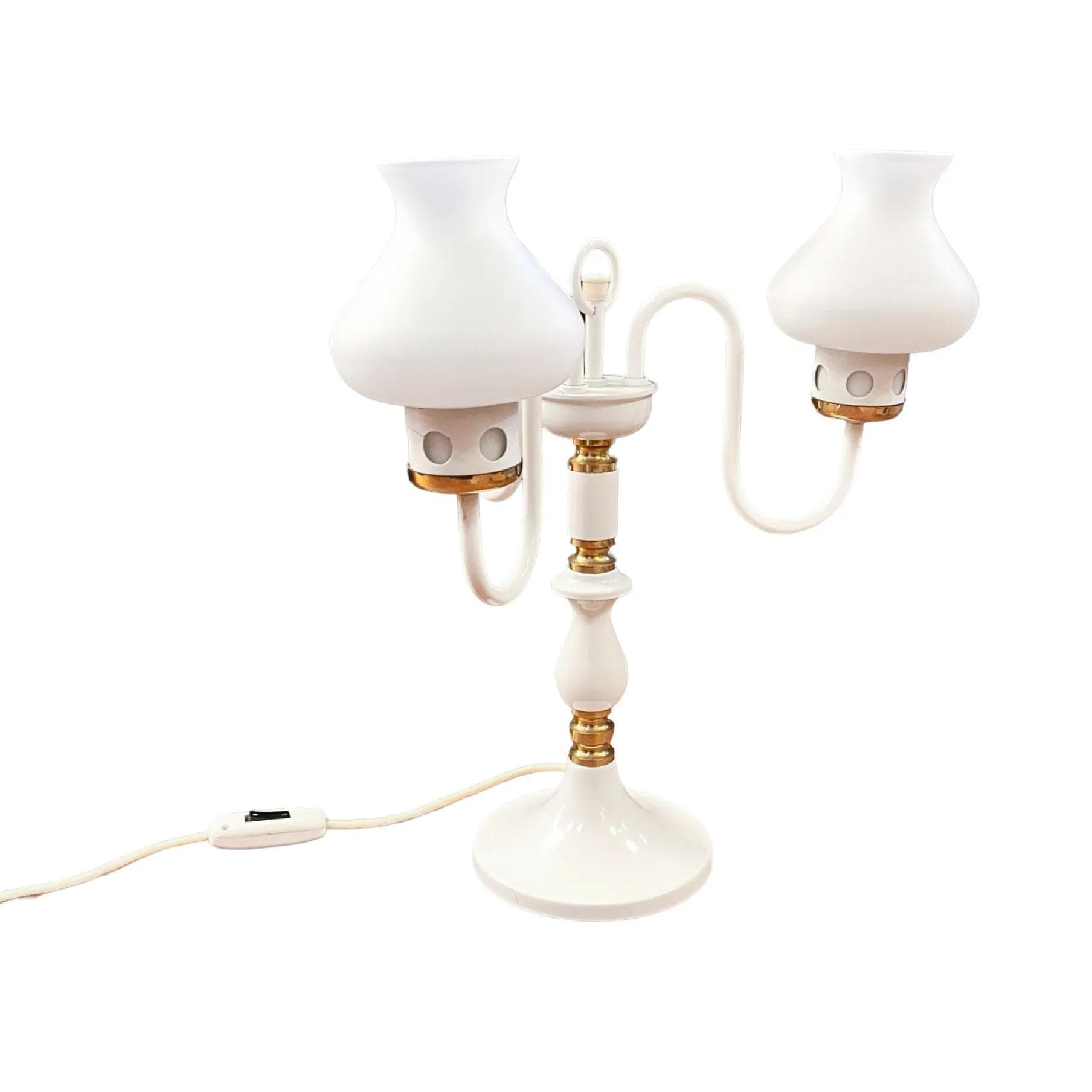 Lampa stołowa Z7307, biały, metal szkło, Czechosłowacja, lata 70. - 126008