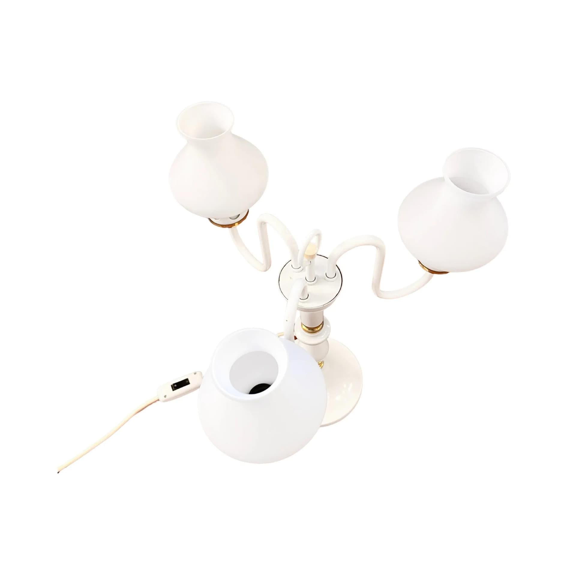 Lampa stołowa Z7307, biały, metal szkło, Czechosłowacja, lata 70. - 126006