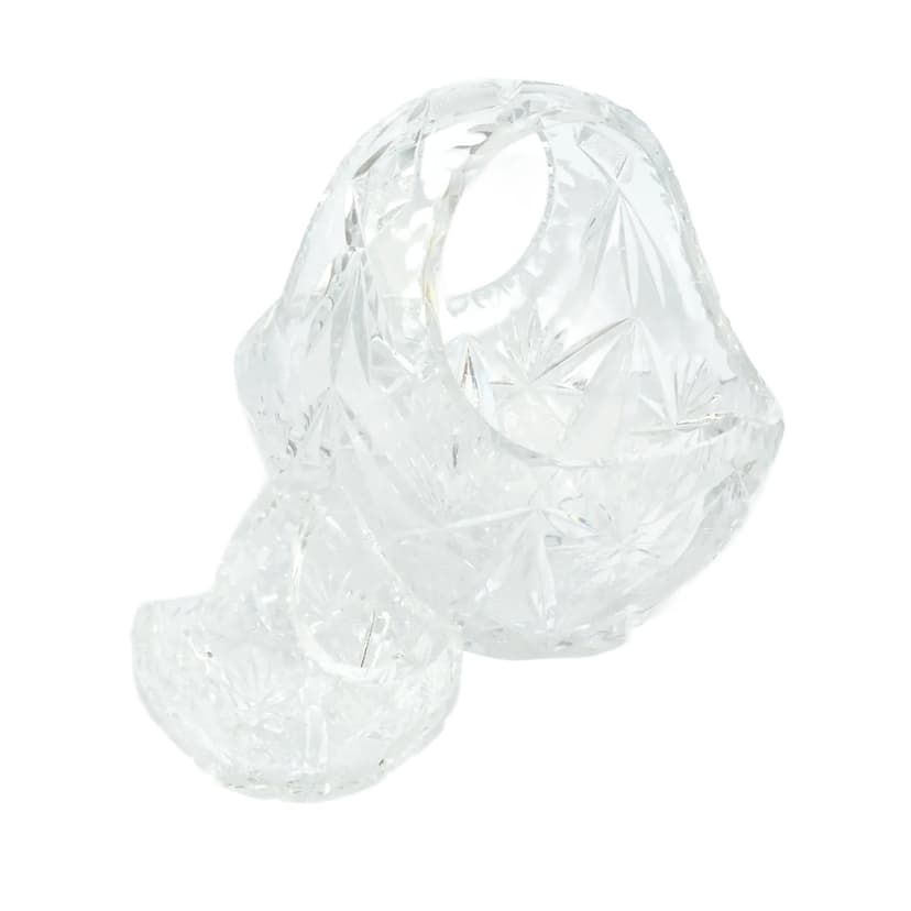 Pair of baskets, transparent crystal glass, Julia Glassworks, Poland, 1980s.