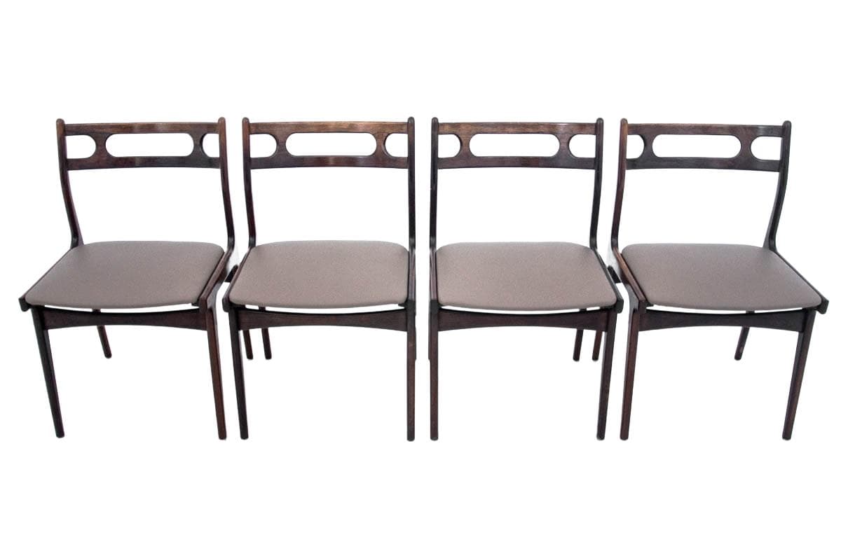 Rosewood Set of Chairs, by J. Andersen, Denmark, 1960s