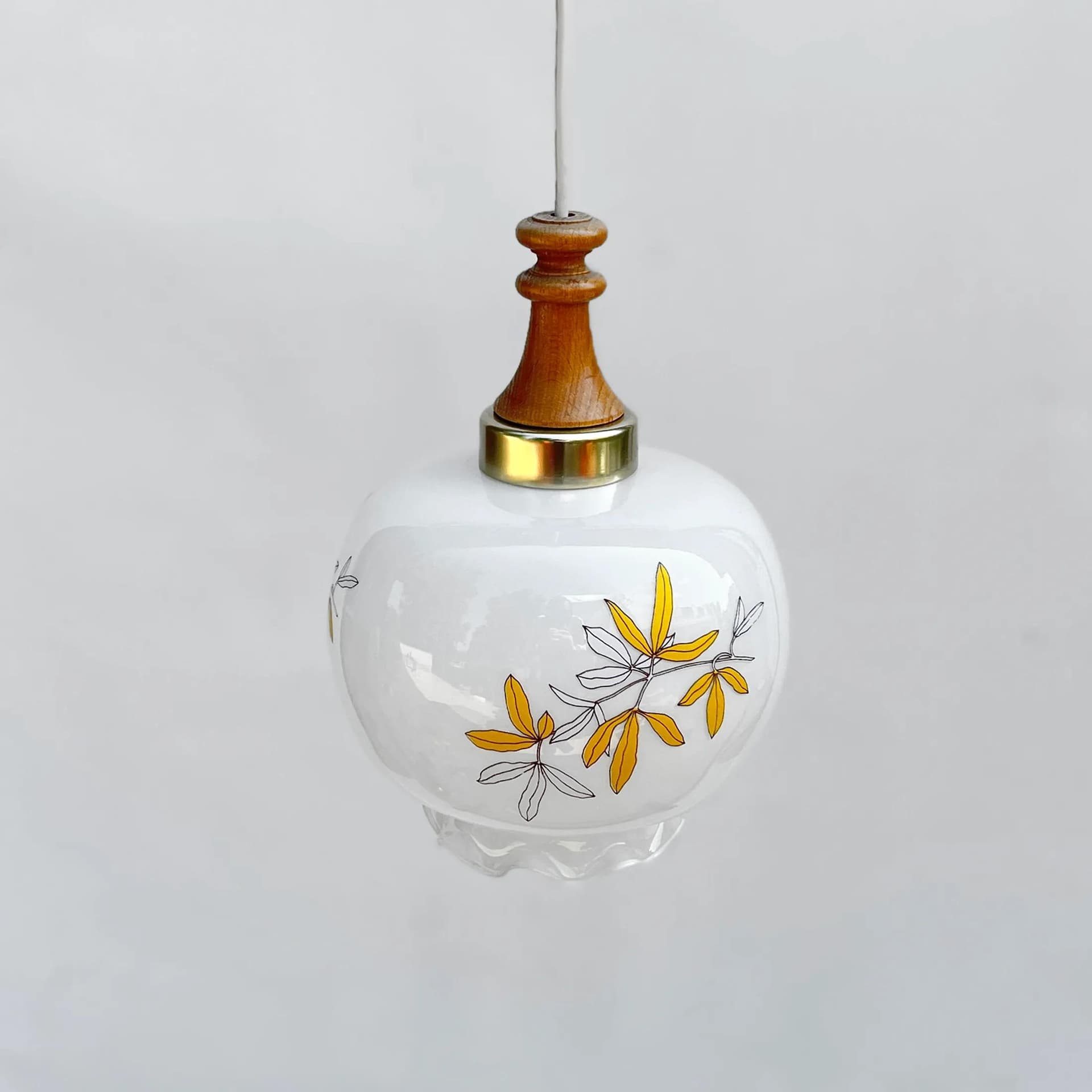 Pendant Lamp, ivory white glass, Germany, 1970s. - 129754