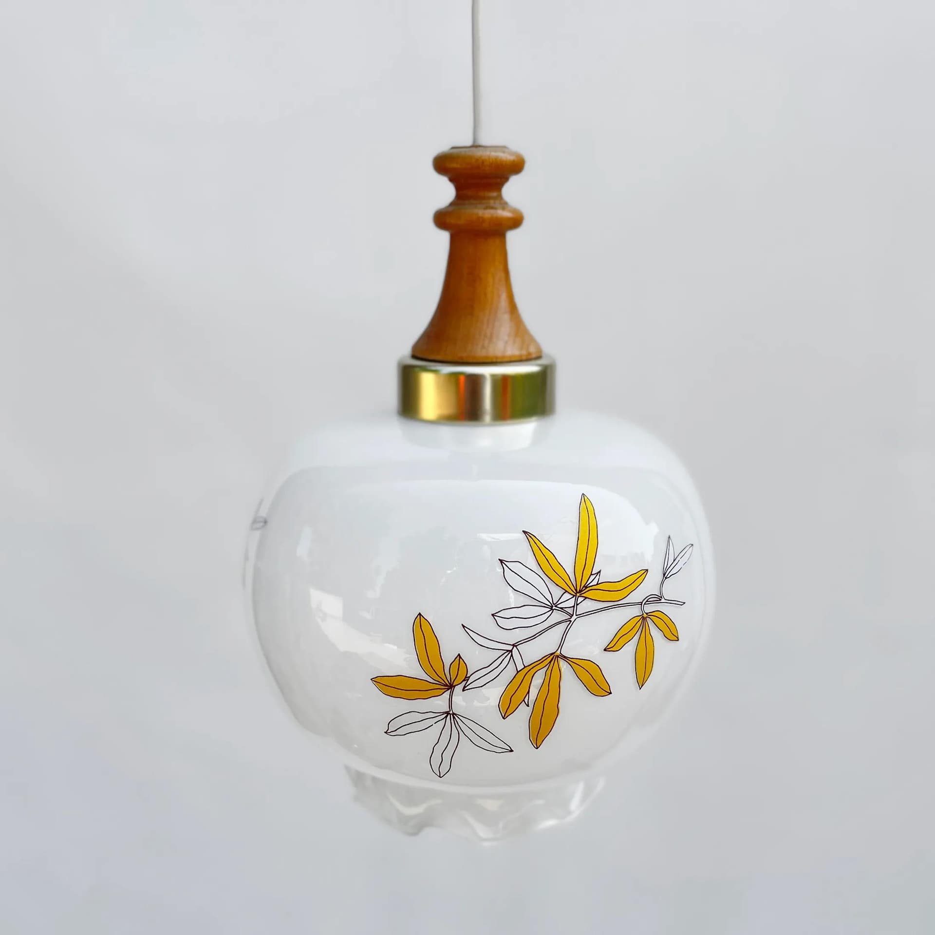 Pendant Lamp, ivory white glass, Germany, 1970s. - 129757