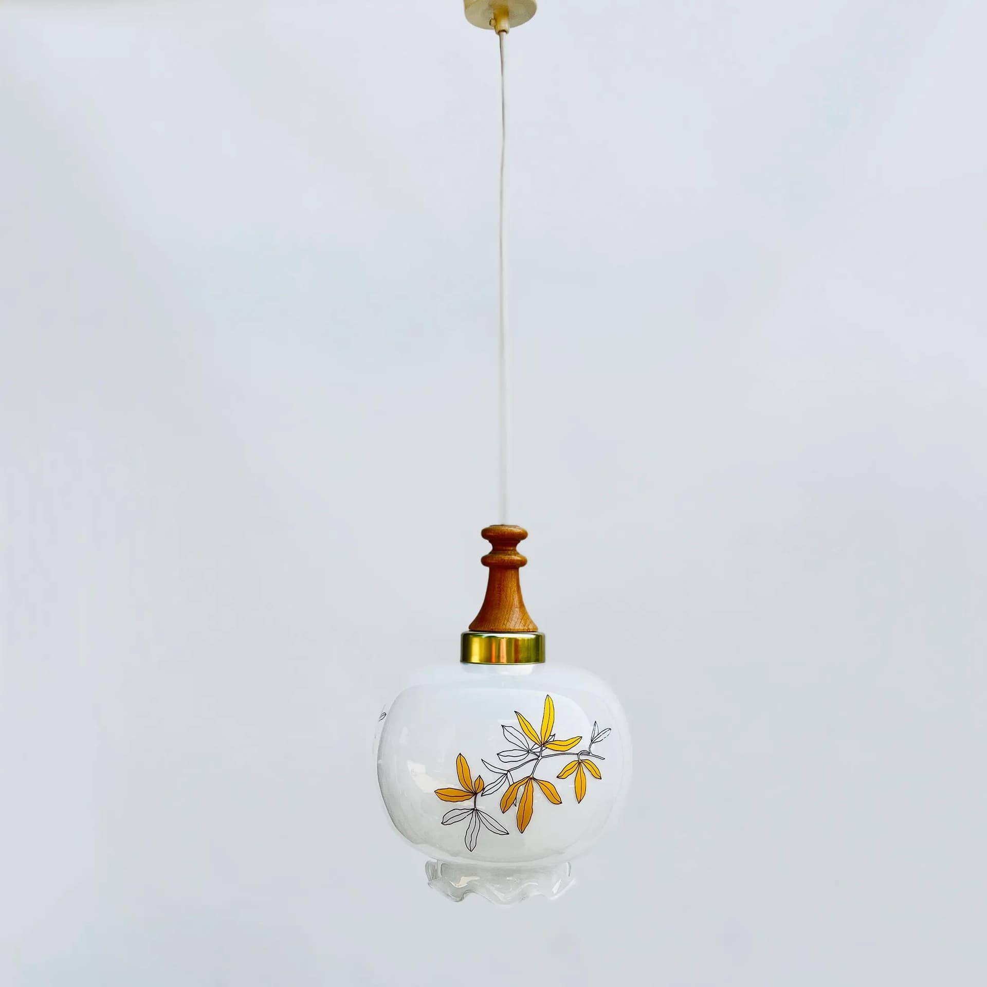 Pendant Lamp, ivory white glass, Germany, 1970s. - 129752