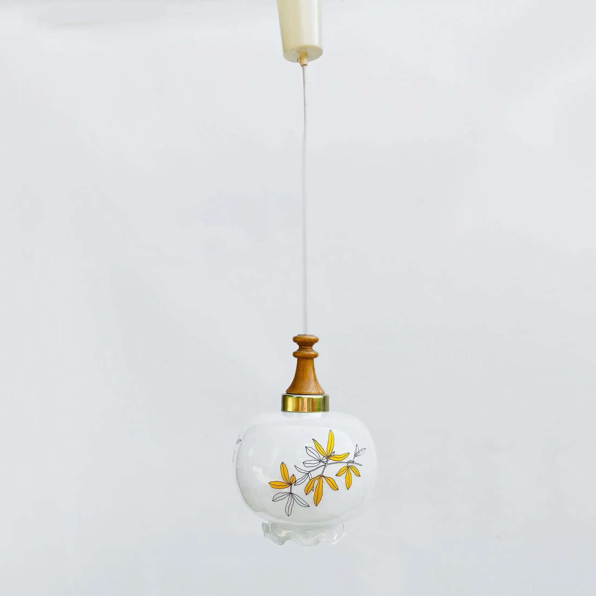 Pendant Lamp, ivory white glass, Germany, 1970s. - 129751
