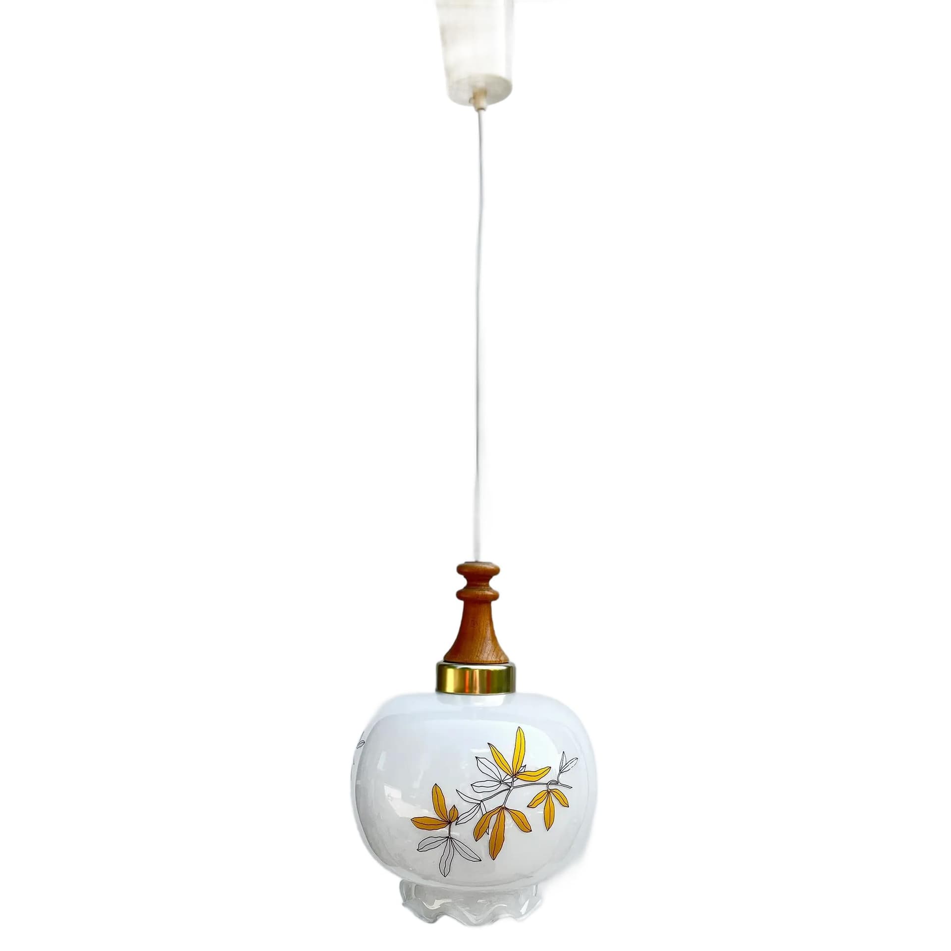 Pendant Lamp, ivory white glass, Germany, 1970s.