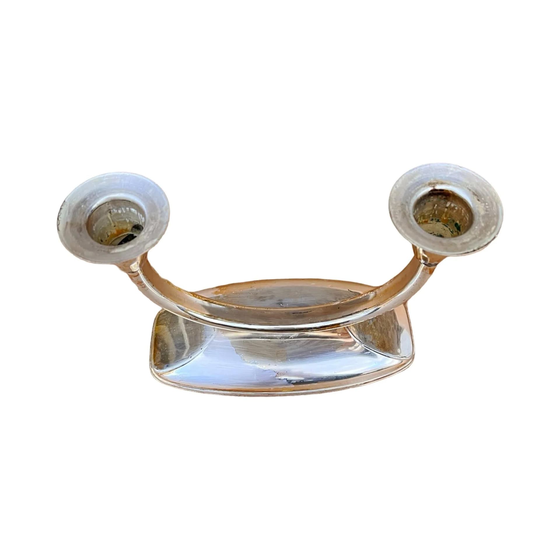 Świecznik dwuramienny, srebro, metal, Niemcy, lata 60. - 129587