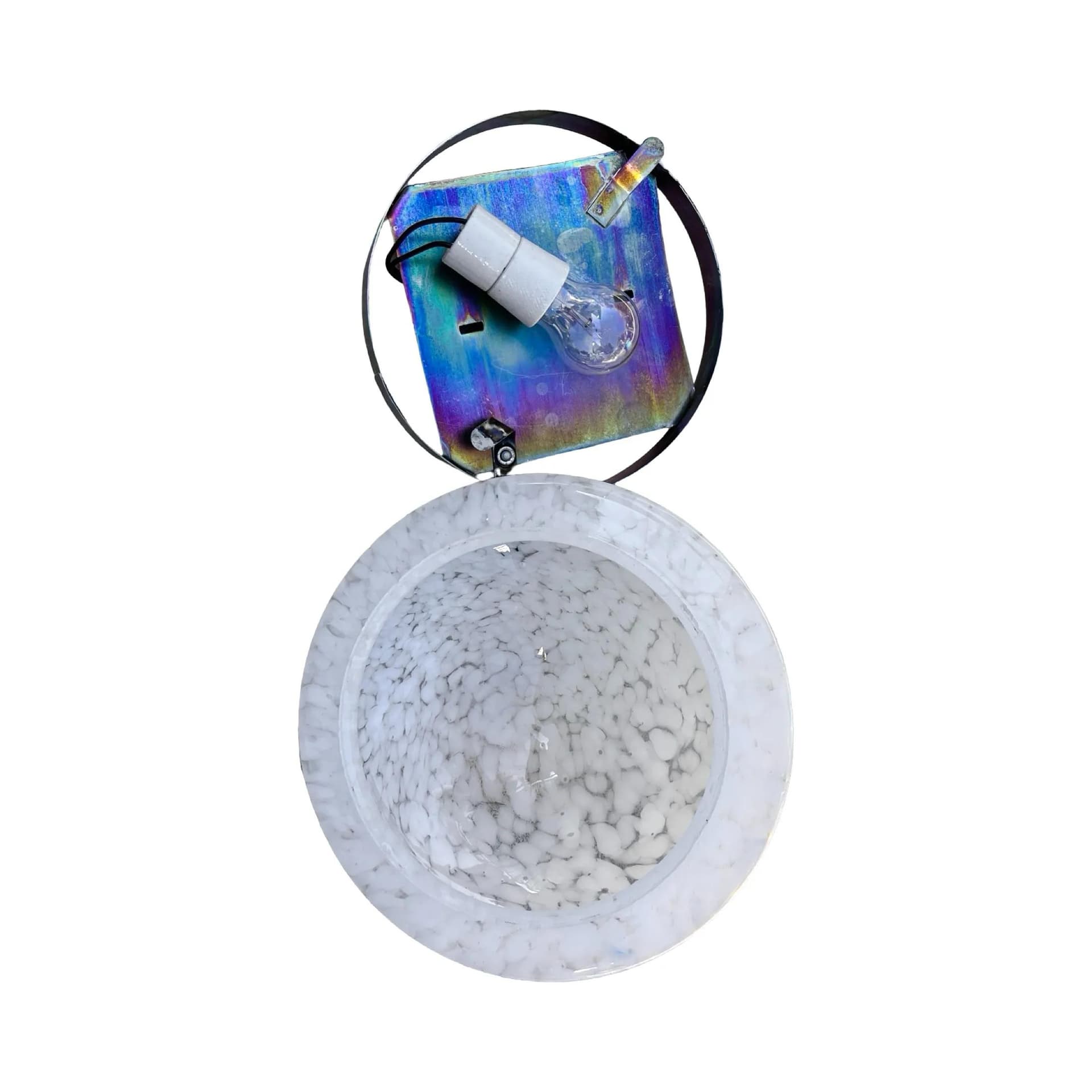 Plafon sufitowy, biały, szkło, Limburg, Niemcy, lata 70. - 129552