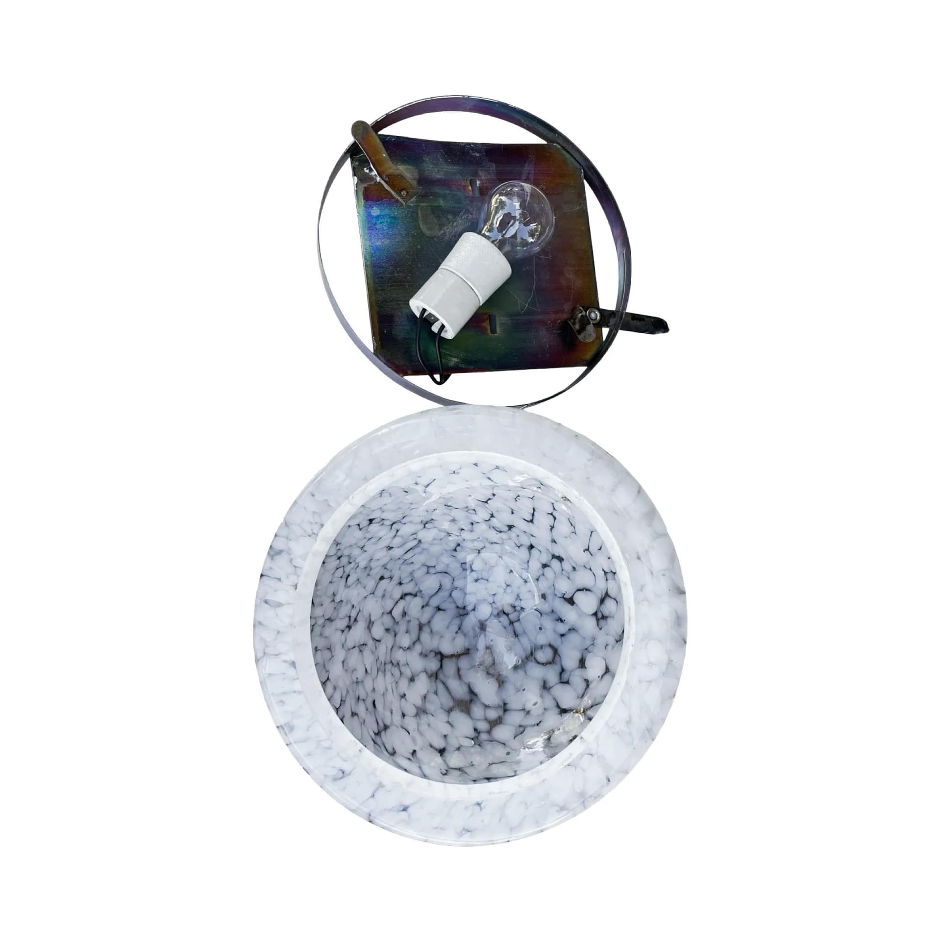 Plafon sufitowy, biały, szkło, Limburg, Niemcy, lata 70. - 129555