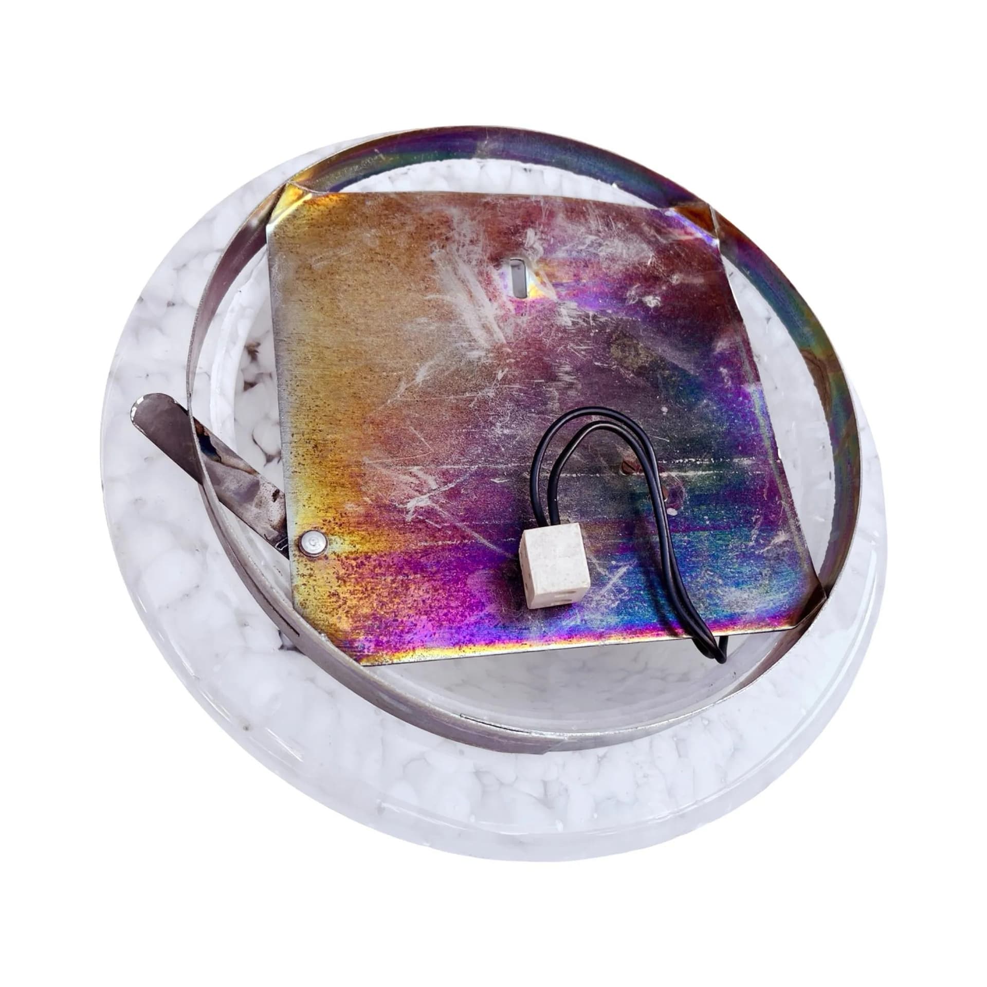 Plafon sufitowy, biały, szkło, Limburg, Niemcy, lata 70. - 129556