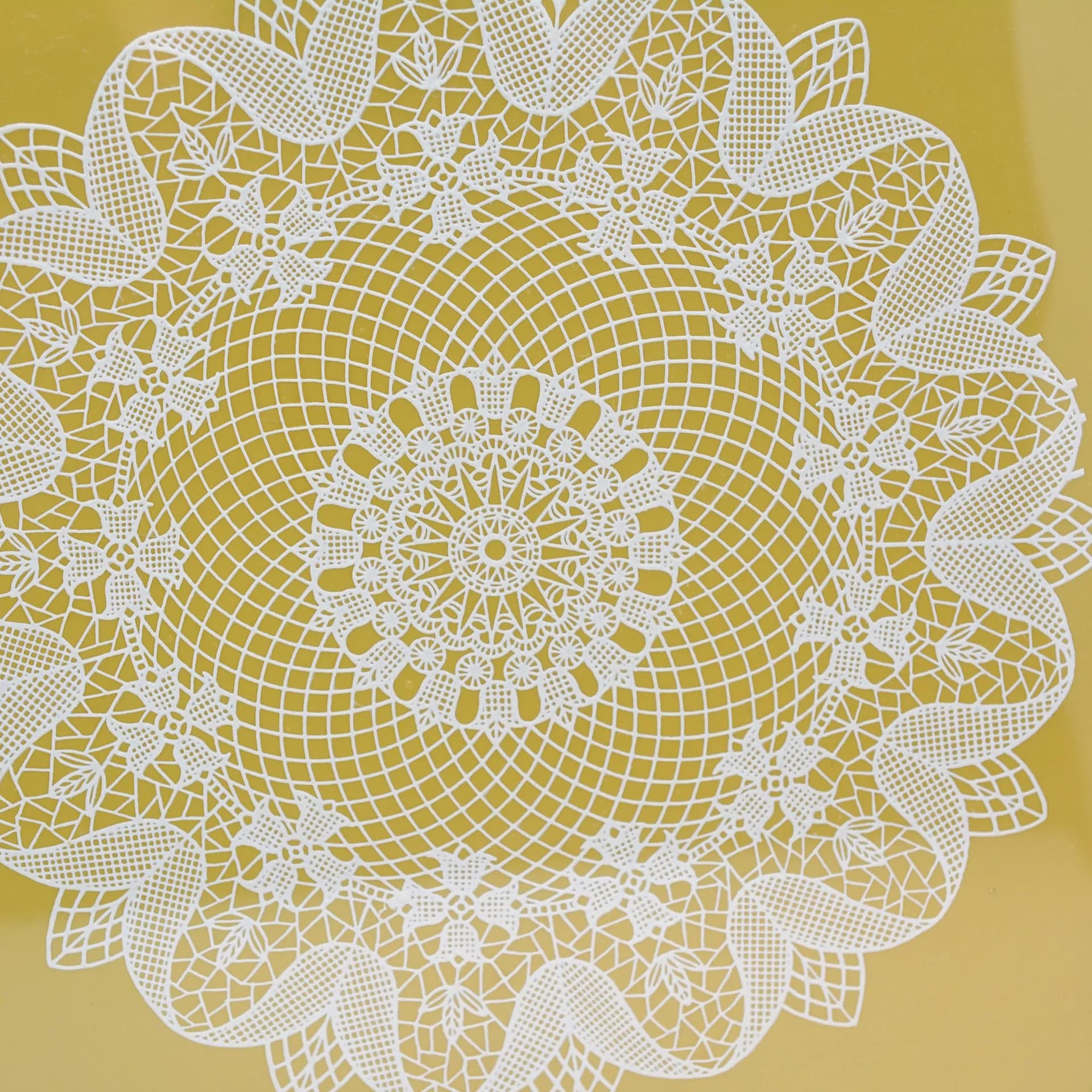 Taca obrotowa, żółty, szkło, Niemcy, lata 60. - 129531